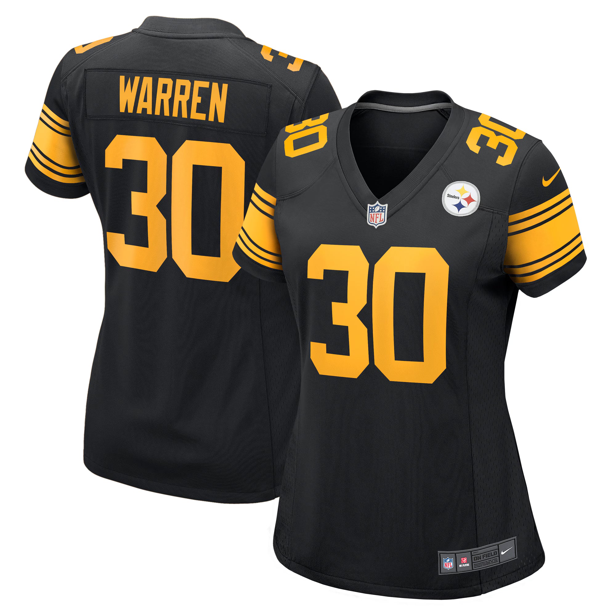 Jaylen Warren Pittsburgh Steelers Nike Women's Alternate Game Jersey -  Black