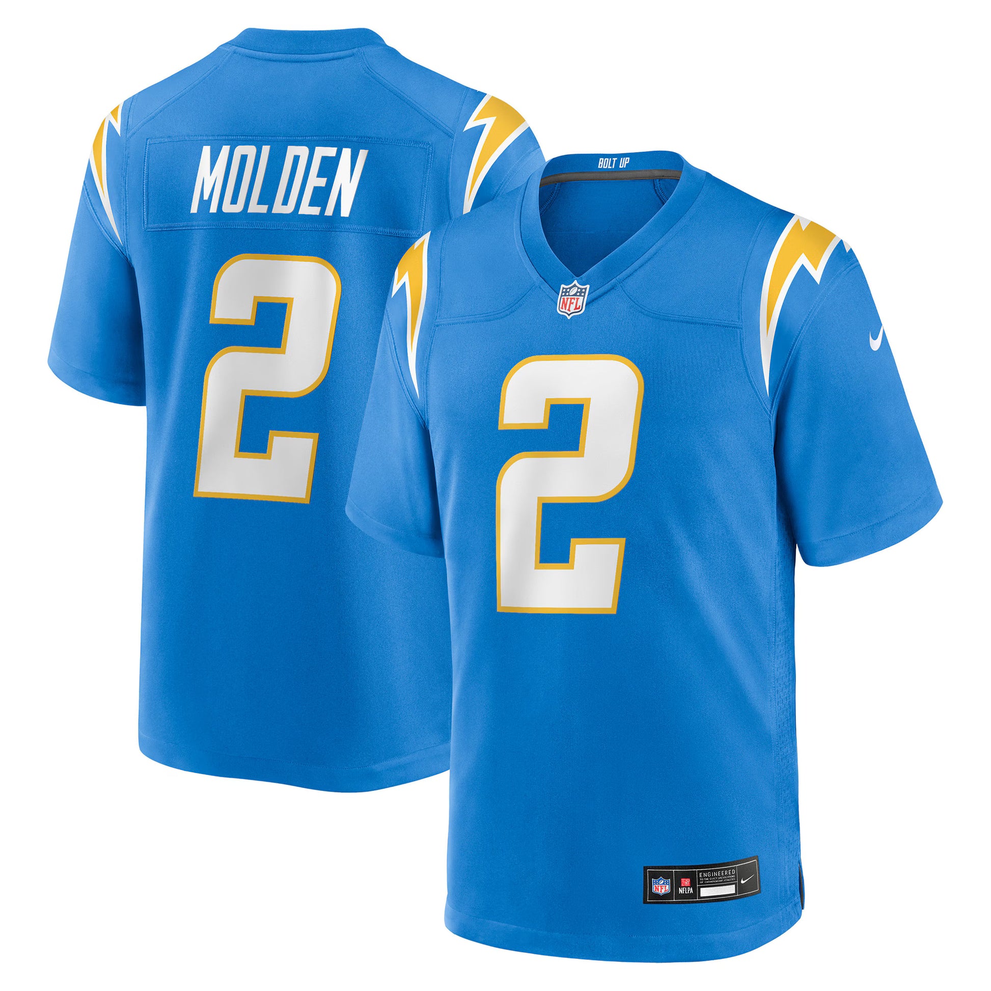 Elijah Molden Los Angeles Chargers Nike Team Game Jersey -  Powder Blue