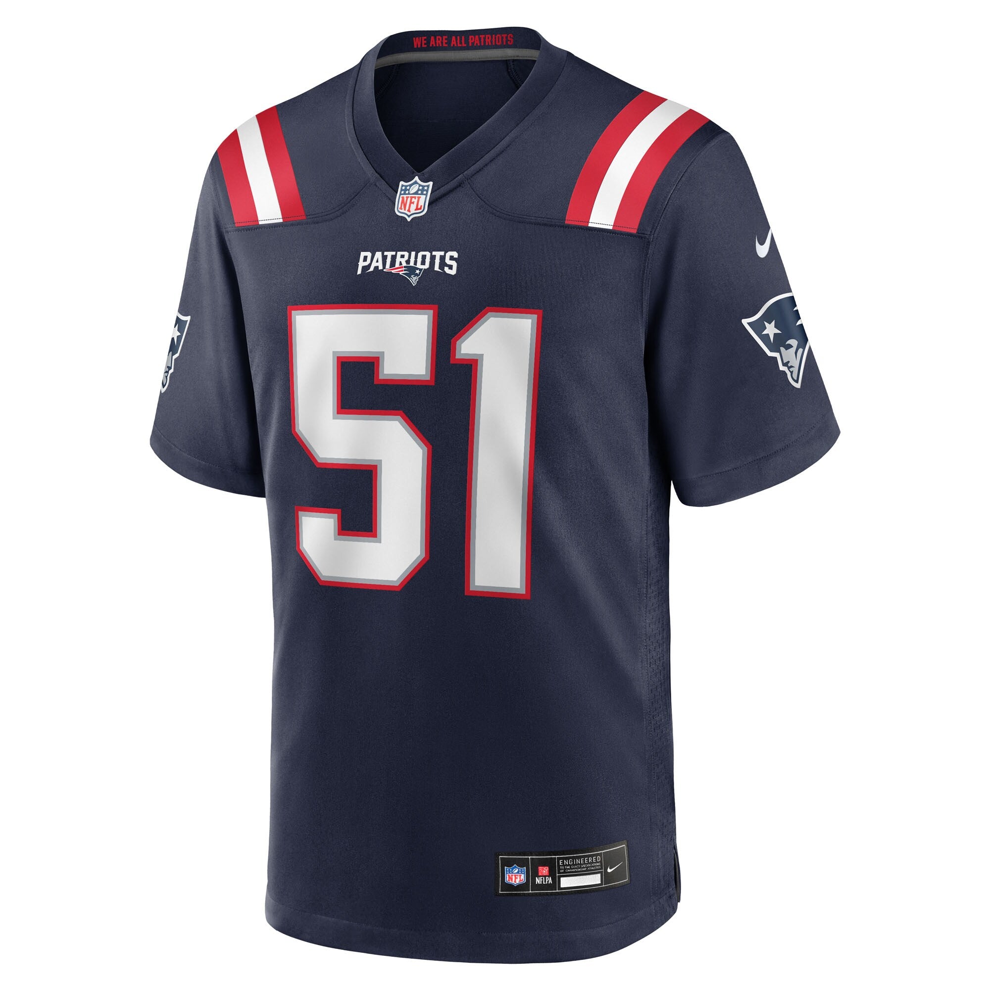 Jack Gibbens New England Patriots Nike Team Game Jersey -  Navy