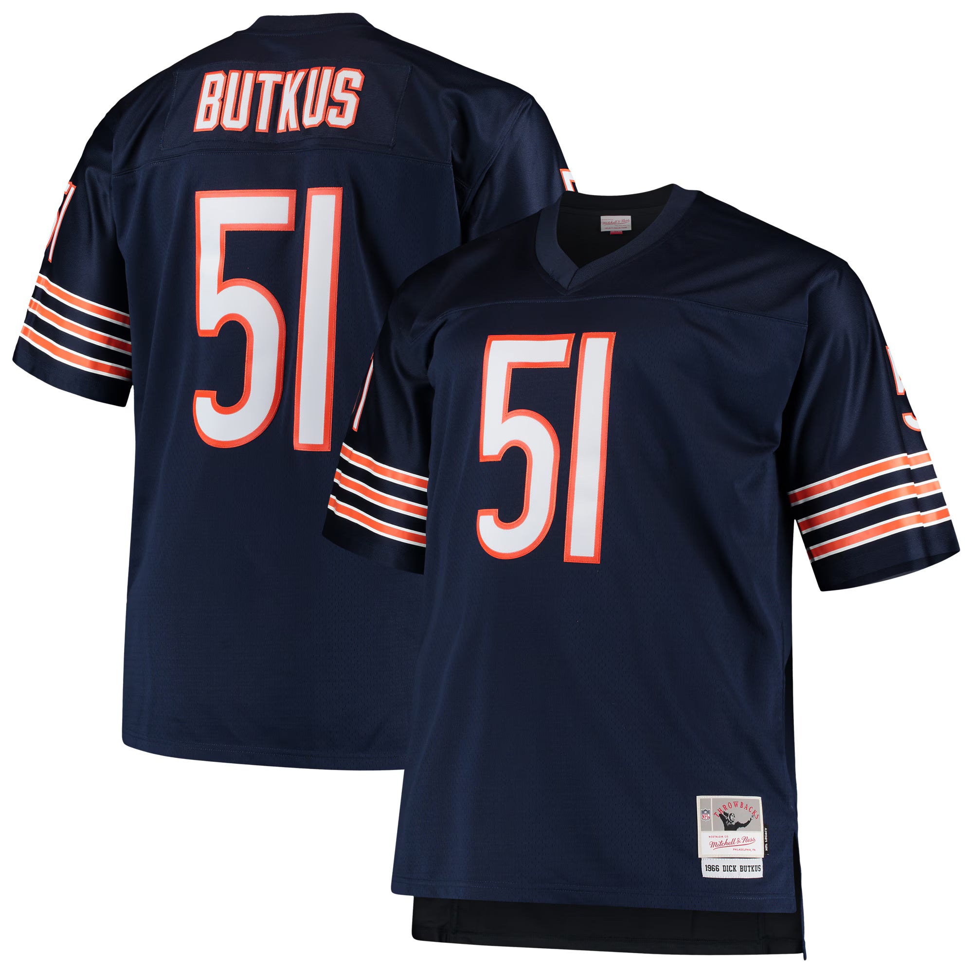 Dick Butkus Chicago Bears Mitchell &amp; Ness Big &amp; Tall 1966 Retired Player Replica Jersey - Navy