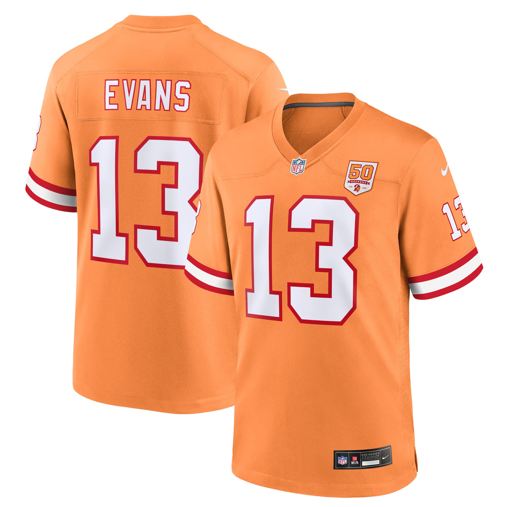 Mike Evans  Tampa Bay Buccaneers Nike 50th Season Game Jersey - Creamsicle