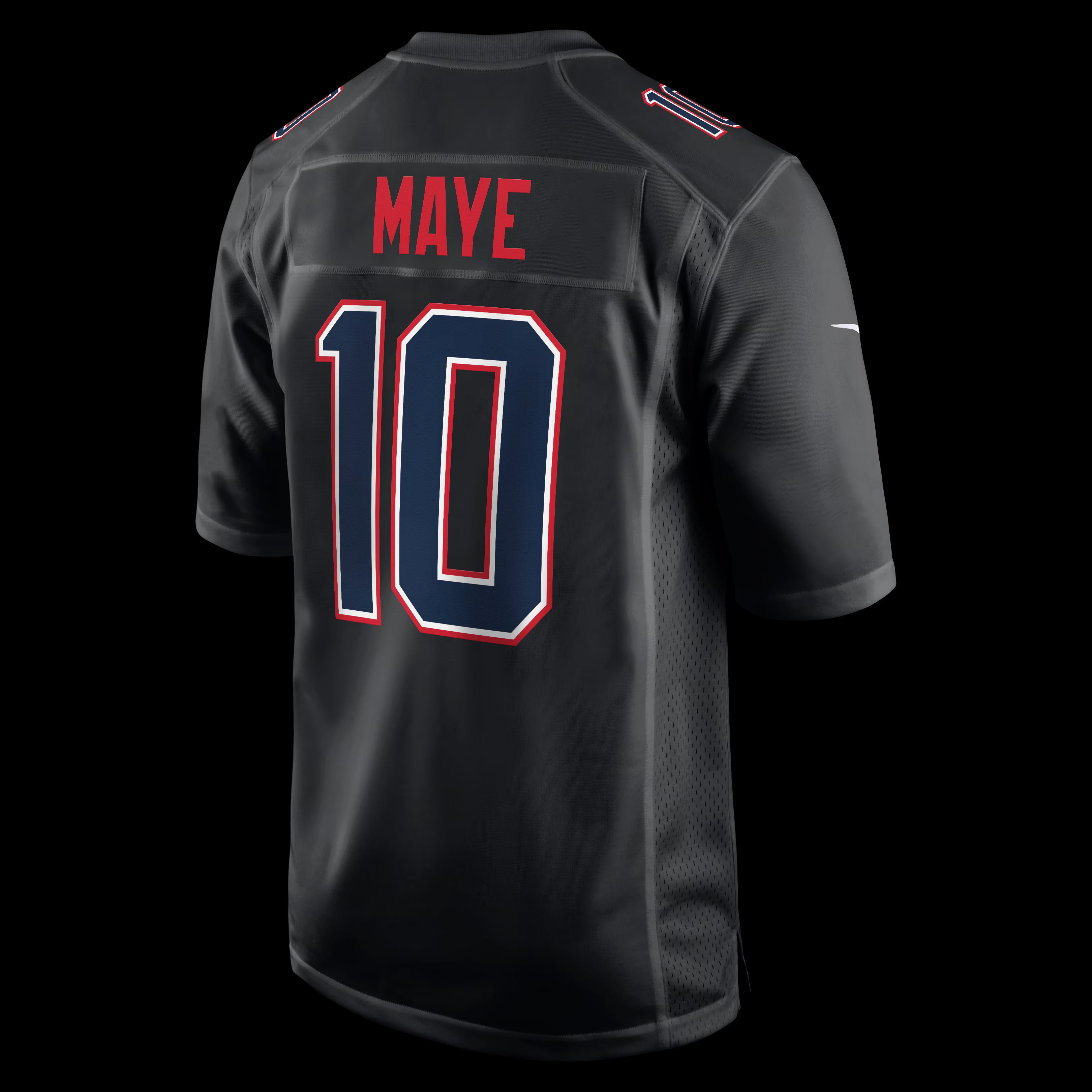 Drake Maye New England Patriots Nike Game Jersey - Carbon Black