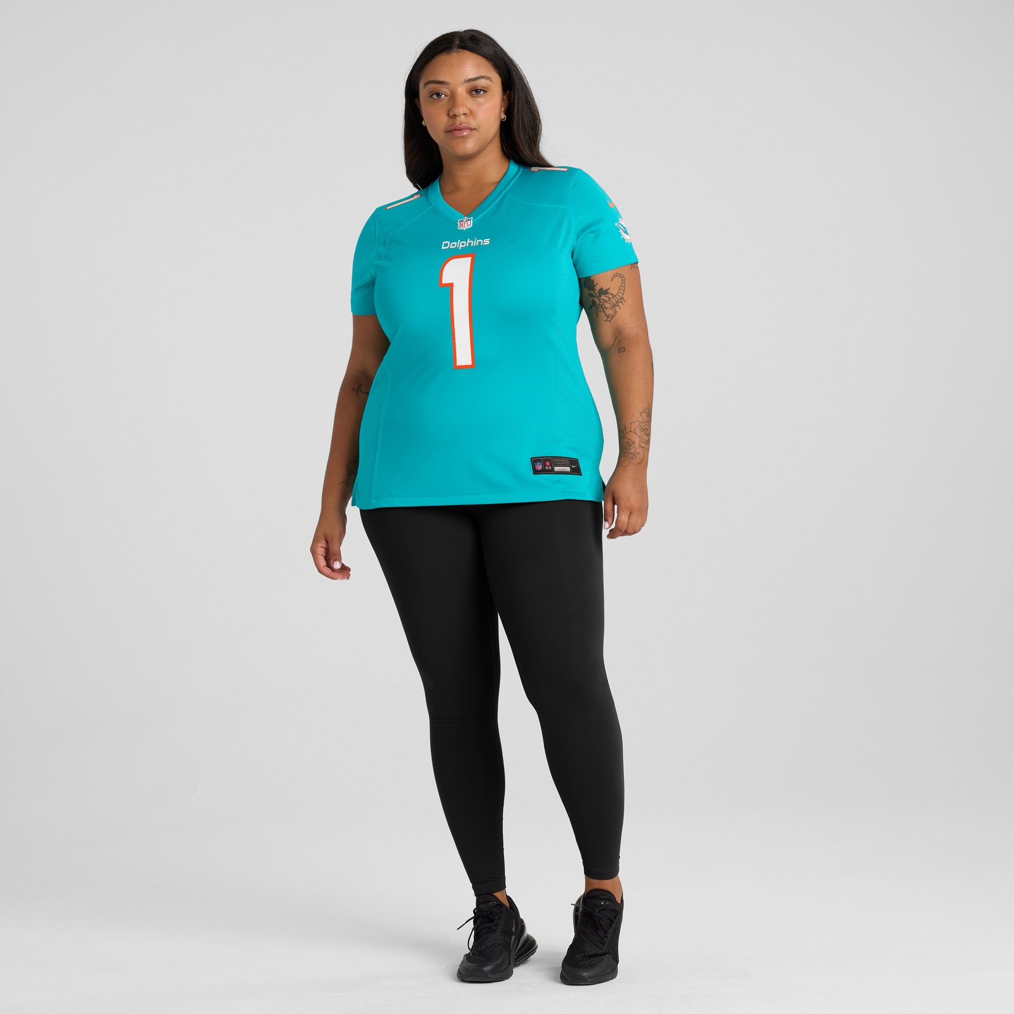 Number 1 Mom Miami Dolphins Nike Women's Game Jersey - Aqua