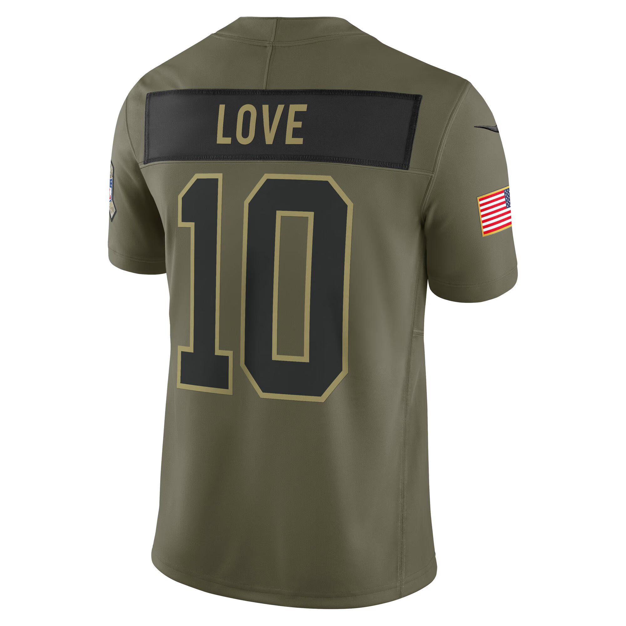 Jordan Love Green Bay Packers Nike 2025 Salute to Service Limited Jersey - Olive