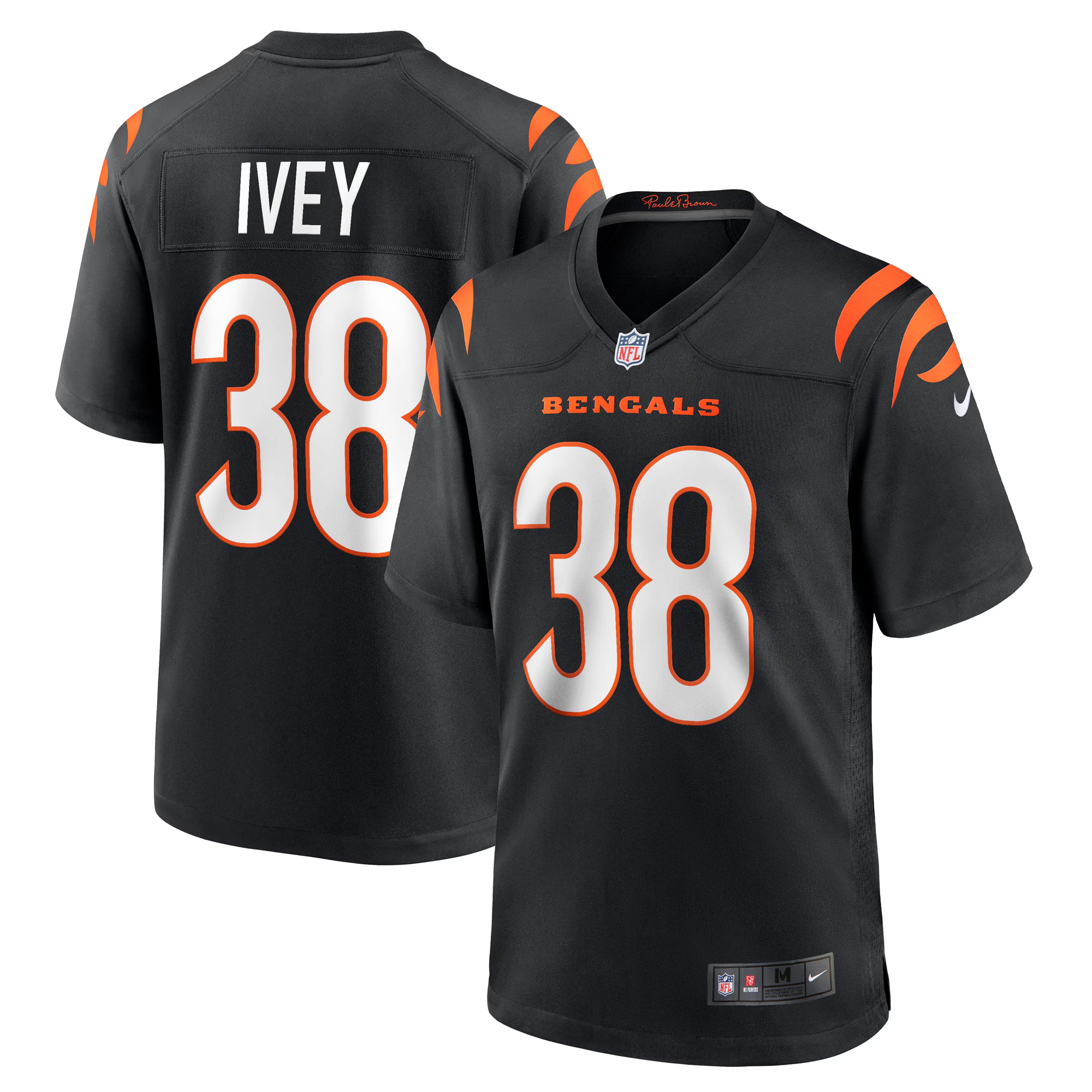 DJ Ivey Cincinnati Bengals Nike Team Game Jersey -  Black