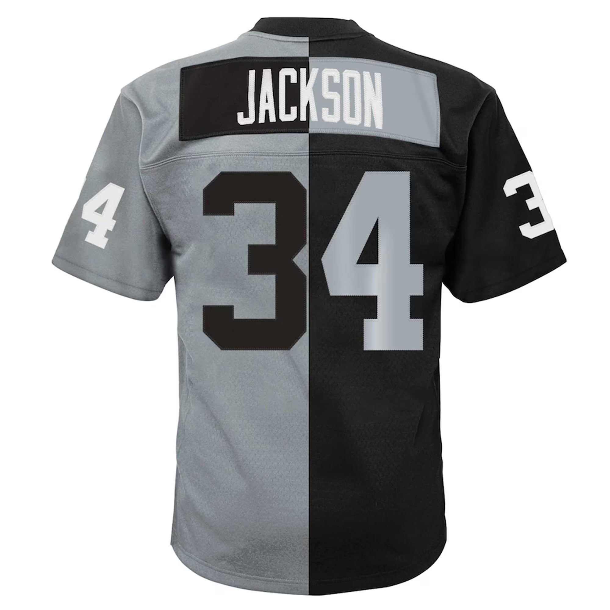 Bo Jackson Las Vegas Raiders Mitchell &amp; Ness Big &amp; Tall Split Legacy Retired Player Replica Jersey - Black/Silver