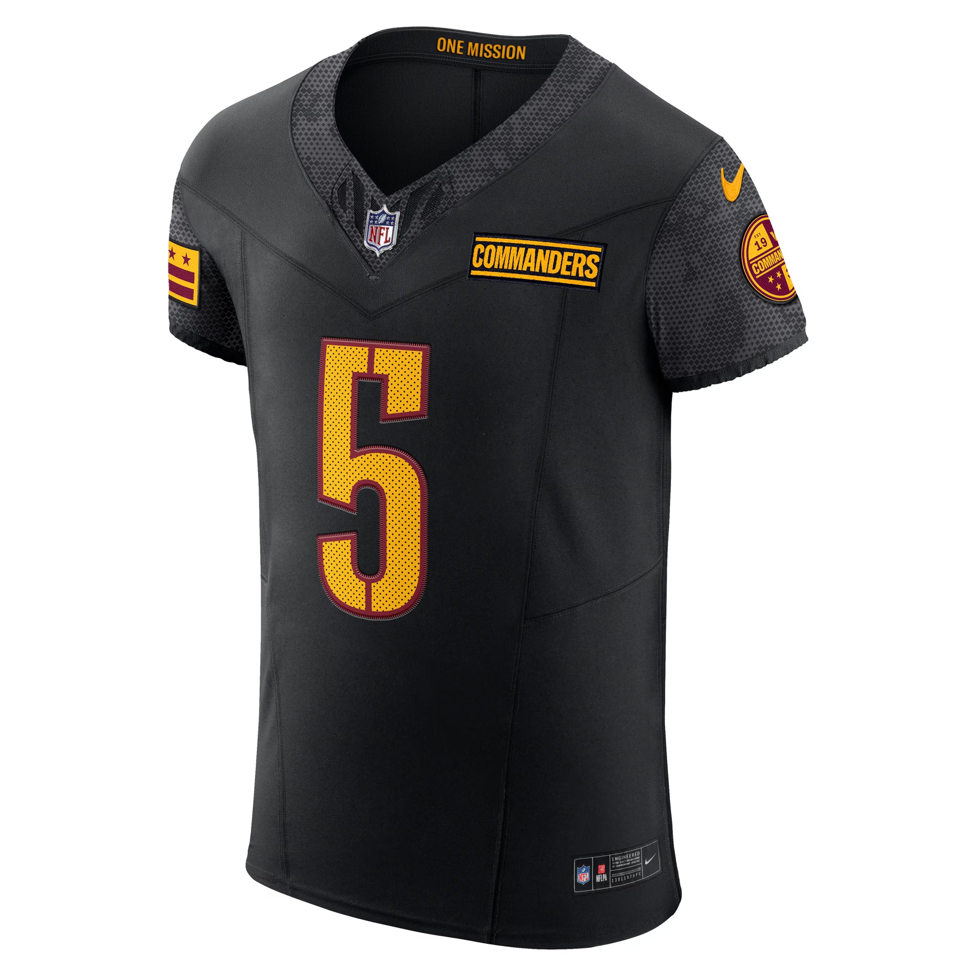 Jayden Daniels Washington Commanders Nike Alternate  Vapor F.U.S.E. Elite Jersey - Black