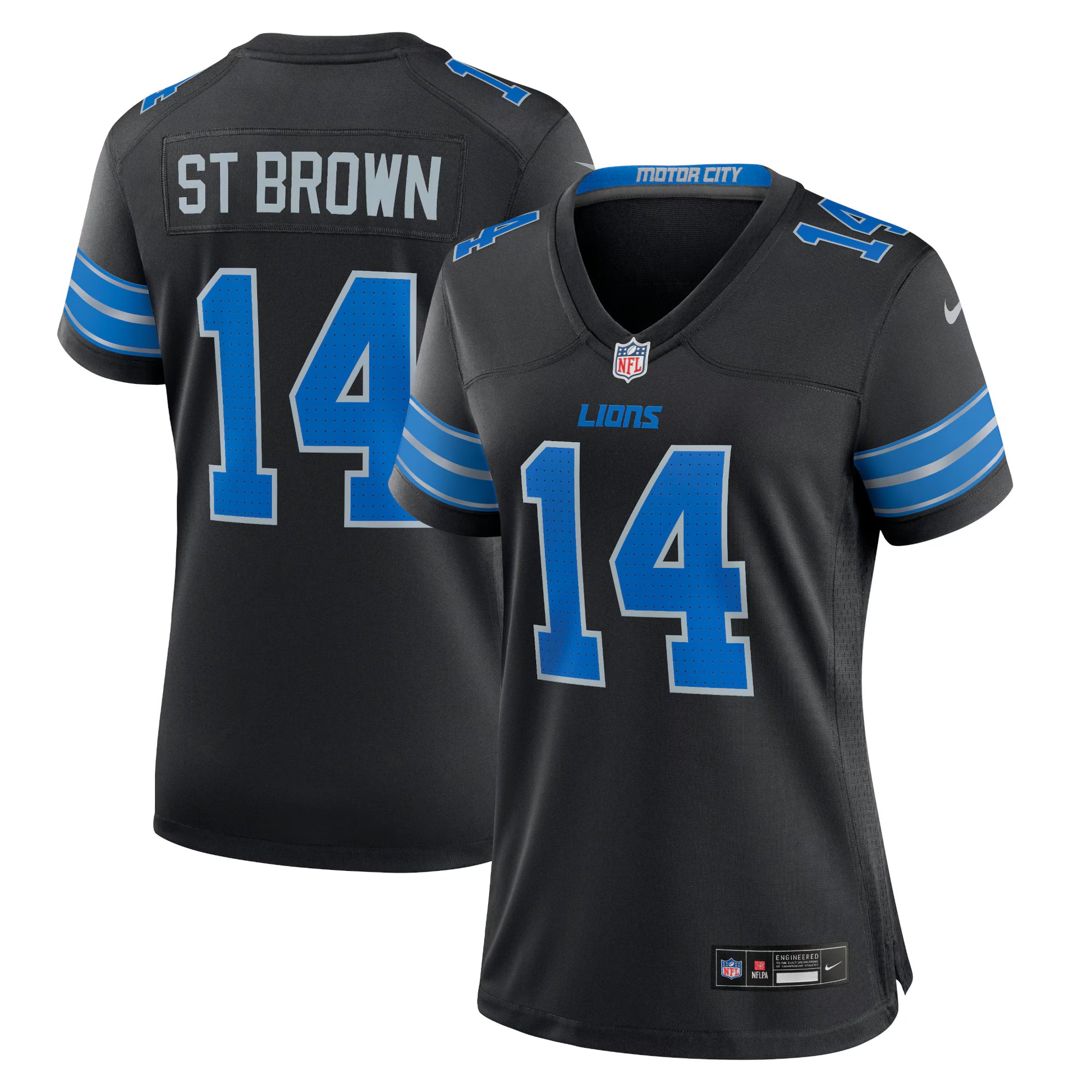 Amon-Ra St. Brown Detroit Lions Nike Women's 2nd Alternate Game Jersey - Black