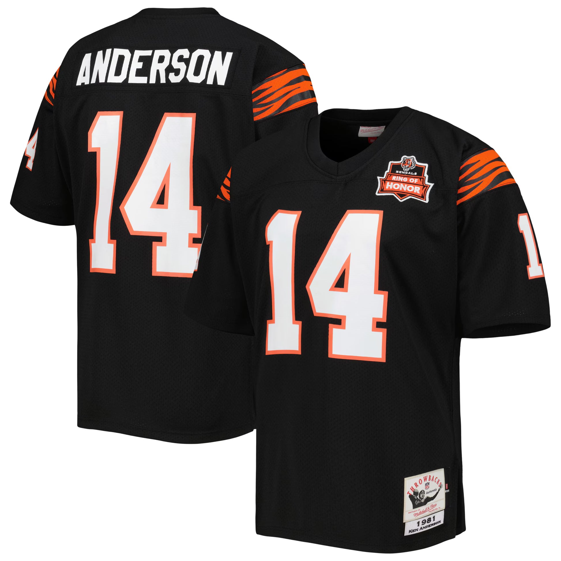 Ken Anderson Cincinnati Bengals 1981 Mitchell &amp; Ness Authentic Throwback Retired Player Jersey - Black
