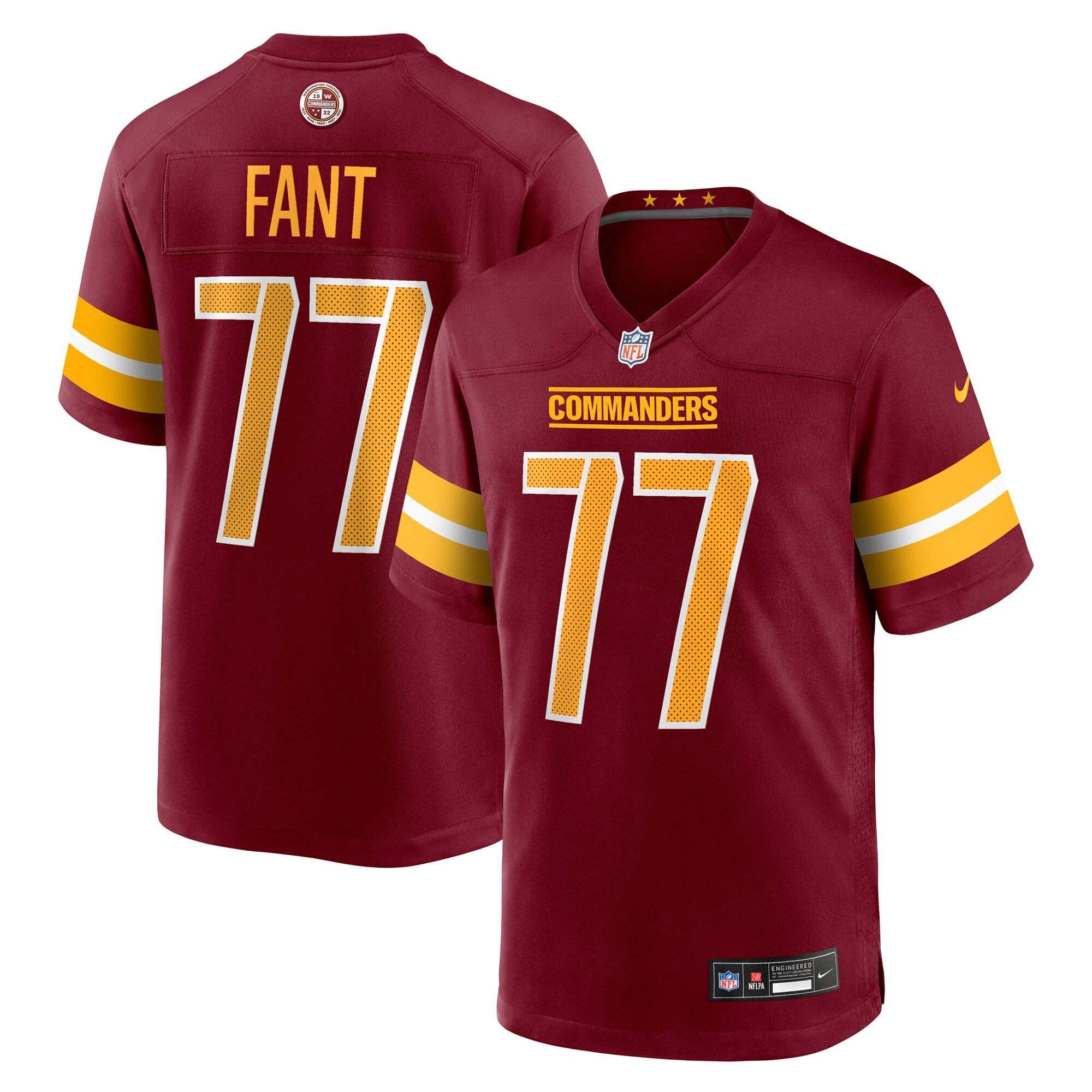 George Fant Washington Commanders Nike Team Game Jersey -  Burgundy
