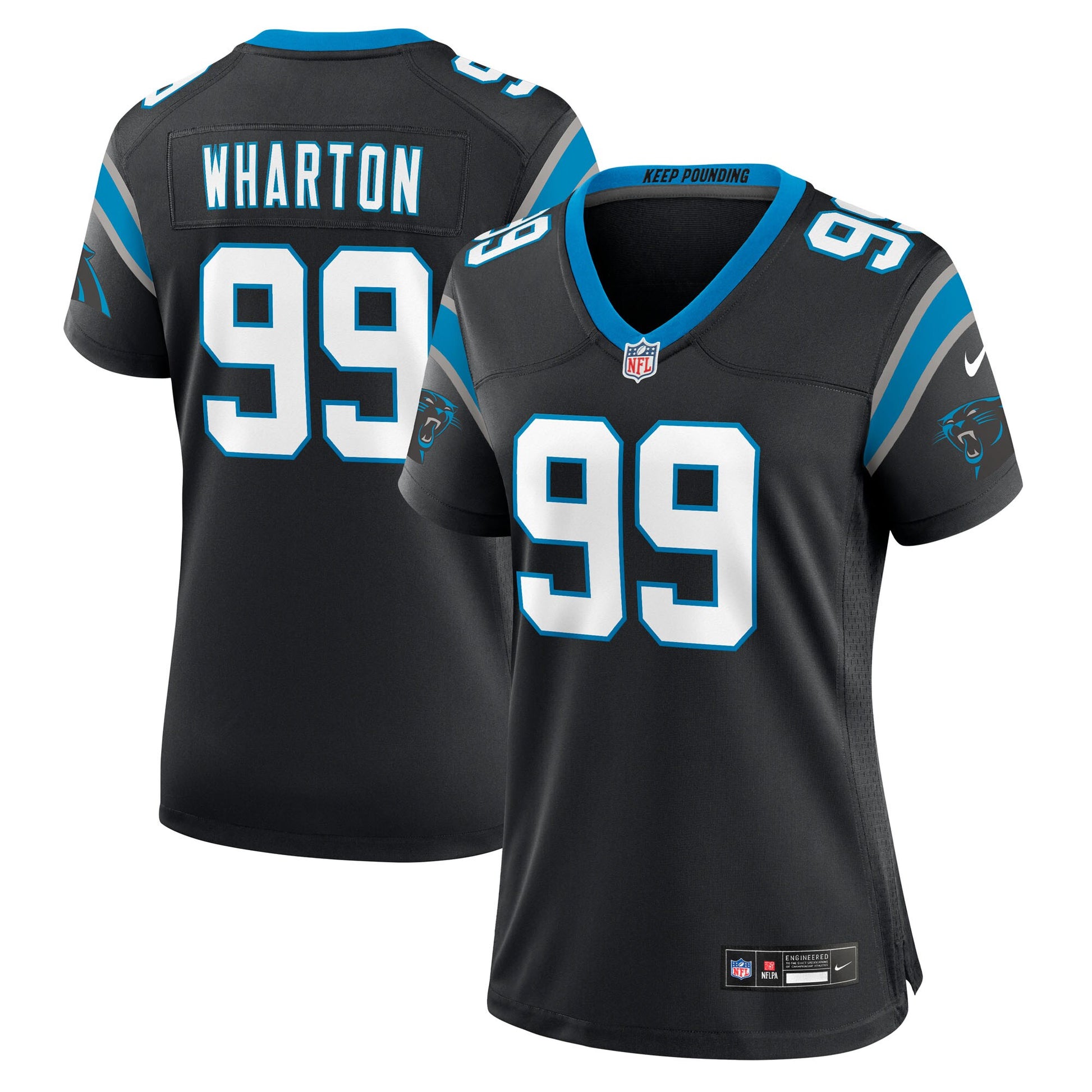 Tershawn Wharton Carolina Panthers Nike Women's Team Game Jersey -  Black