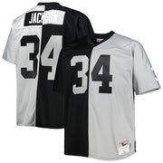 Bo Jackson Las Vegas Raiders Mitchell &amp; Ness Big &amp; Tall Split Legacy Retired Player Replica Jersey - Black/Silver
