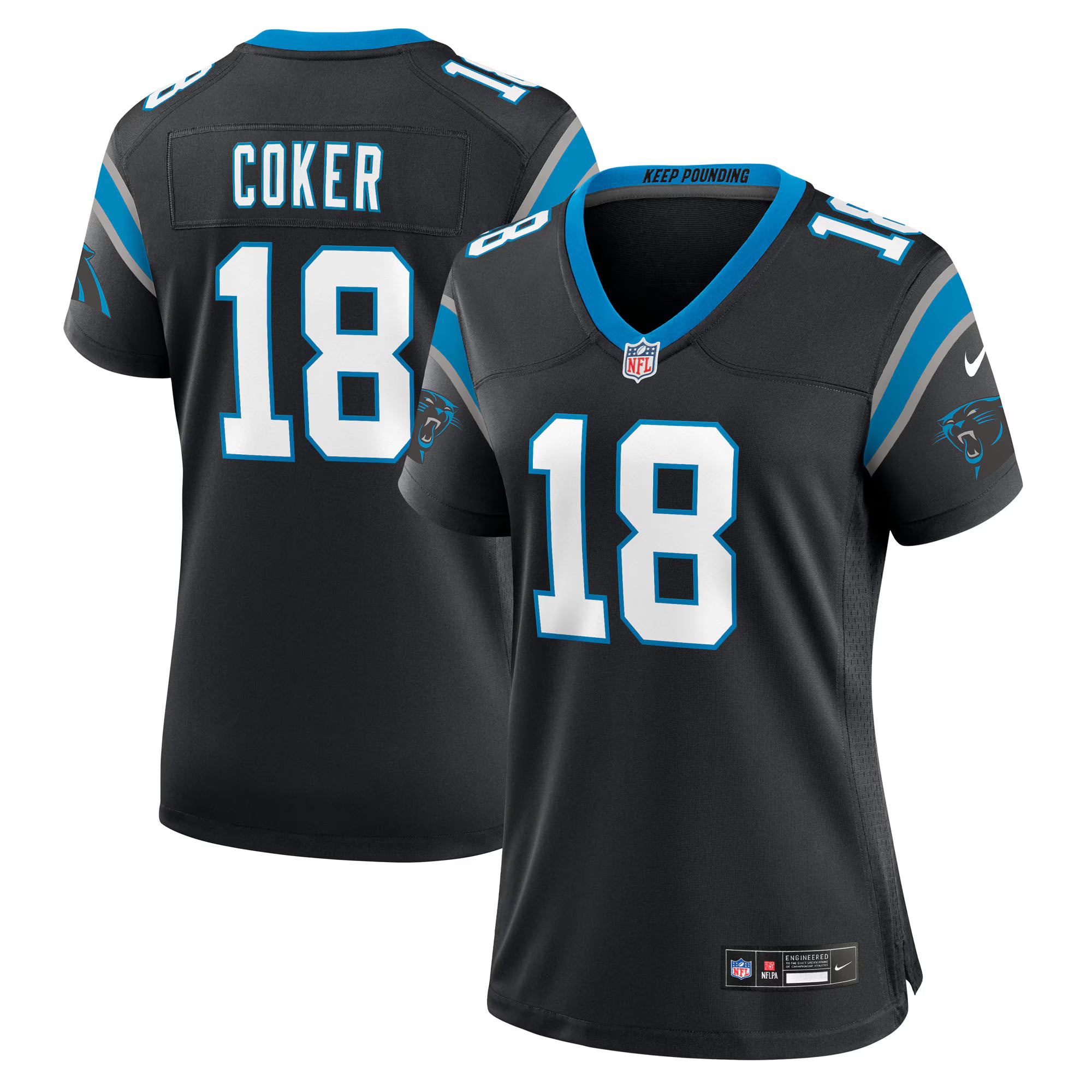 Jalen Coker Carolina Panthers Nike Women's Team Game Jersey -  Black
