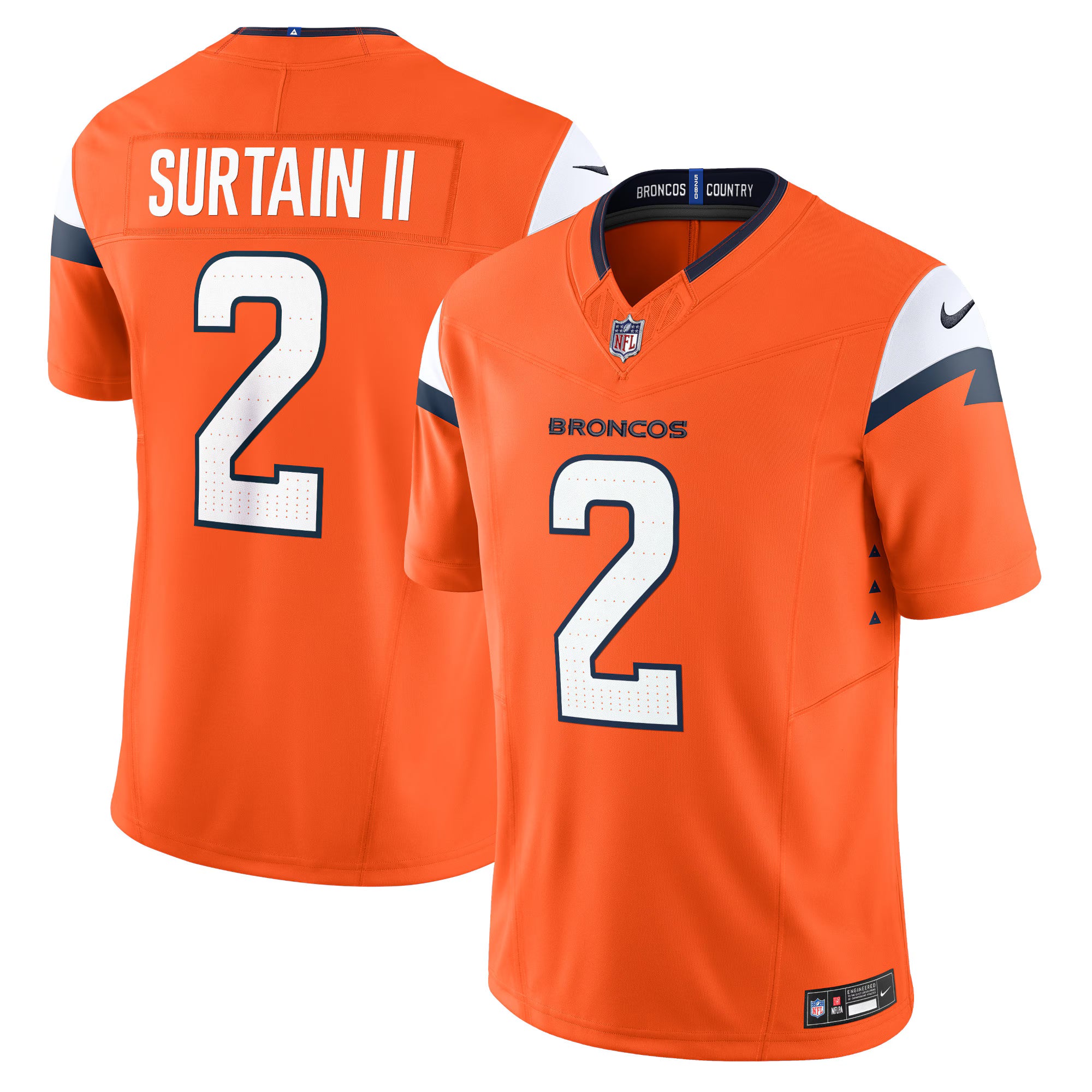 Patrick Surtain II Denver Broncos Nike Mile High Collection Vapor F.U.S.E. Limited Jersey - Orange