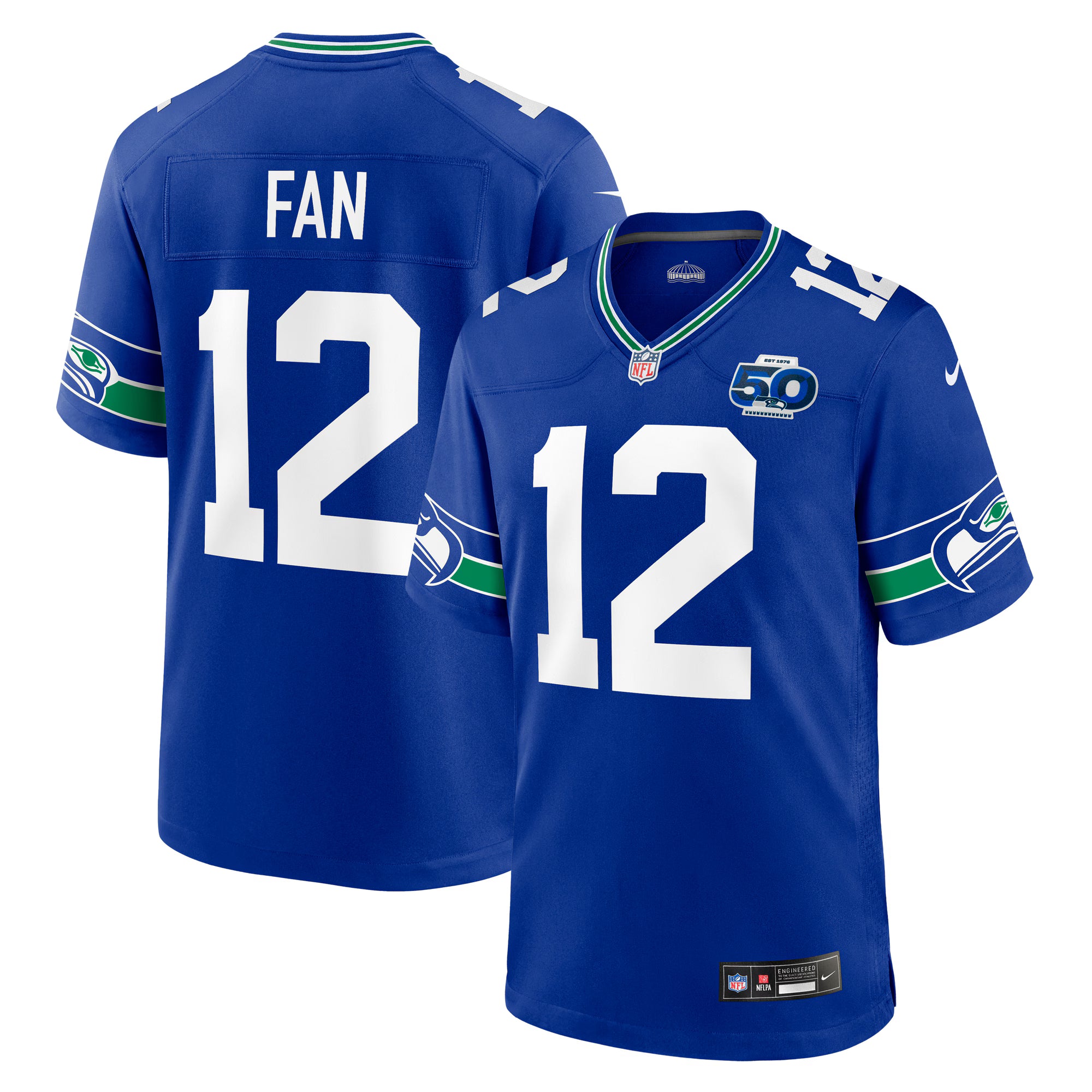 12s Seattle Seahawks Nike Alternate 50th Season Game Jersey - Royal