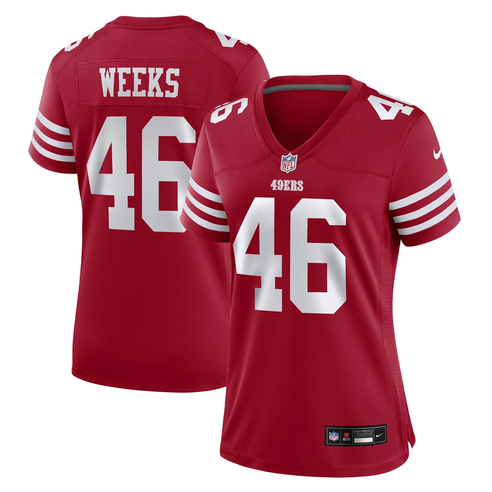 Jon Weeks San Francisco 49ers Nike Women's Team Game Jersey -  Scarlet