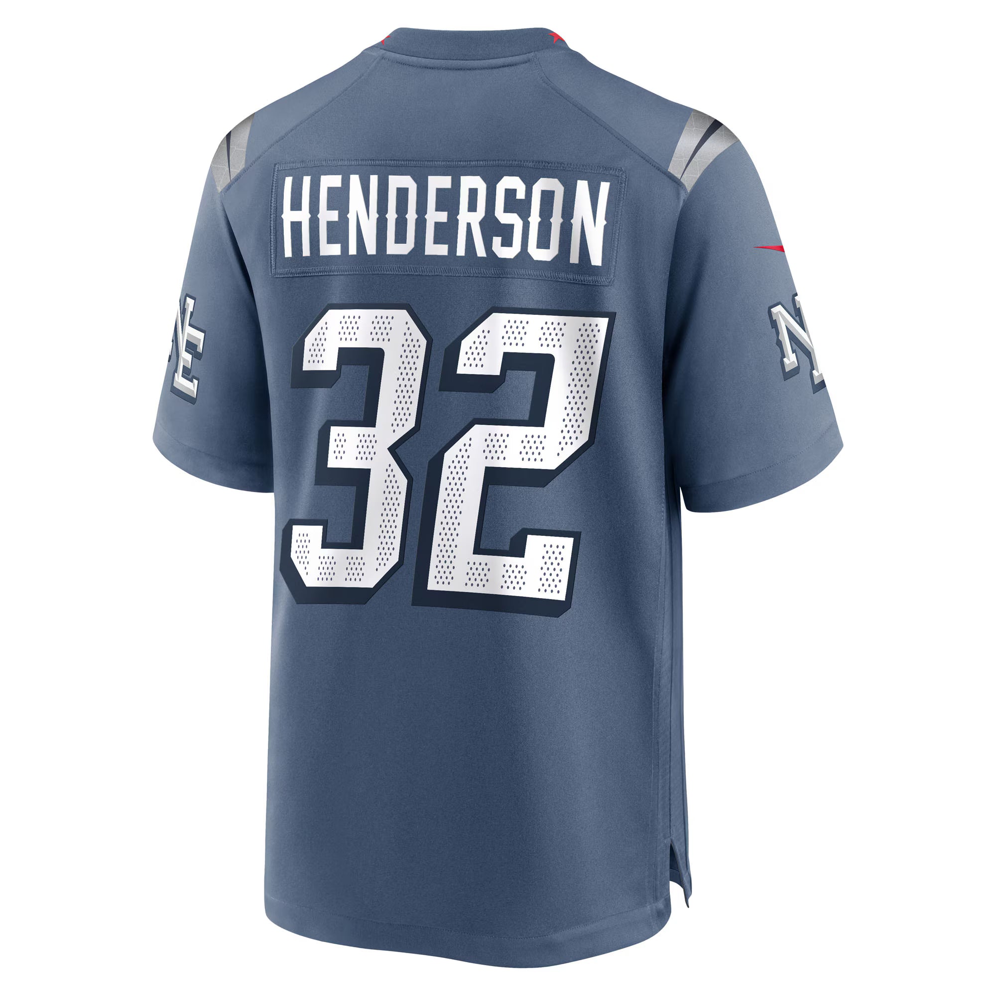 TreVeyon Henderson New England Patriots Nike 2025 Rivalries Collection Game Jersey - Storm Blue