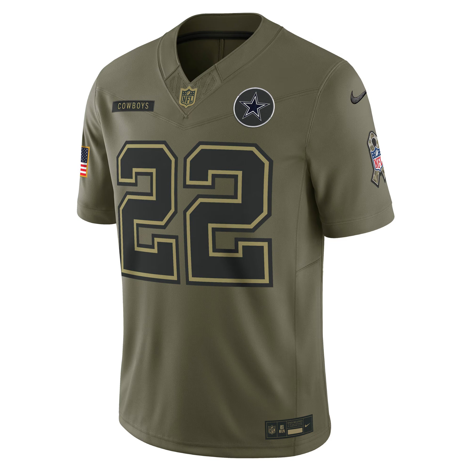 Emmitt Smith Dallas Cowboys Nike 2025 Salute to Service Retired Limited Jersey - Olive