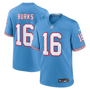 Treylon Burks Tennessee Titans Nike Oilers Throwback Alternate Game Player Jersey - Light Blue
