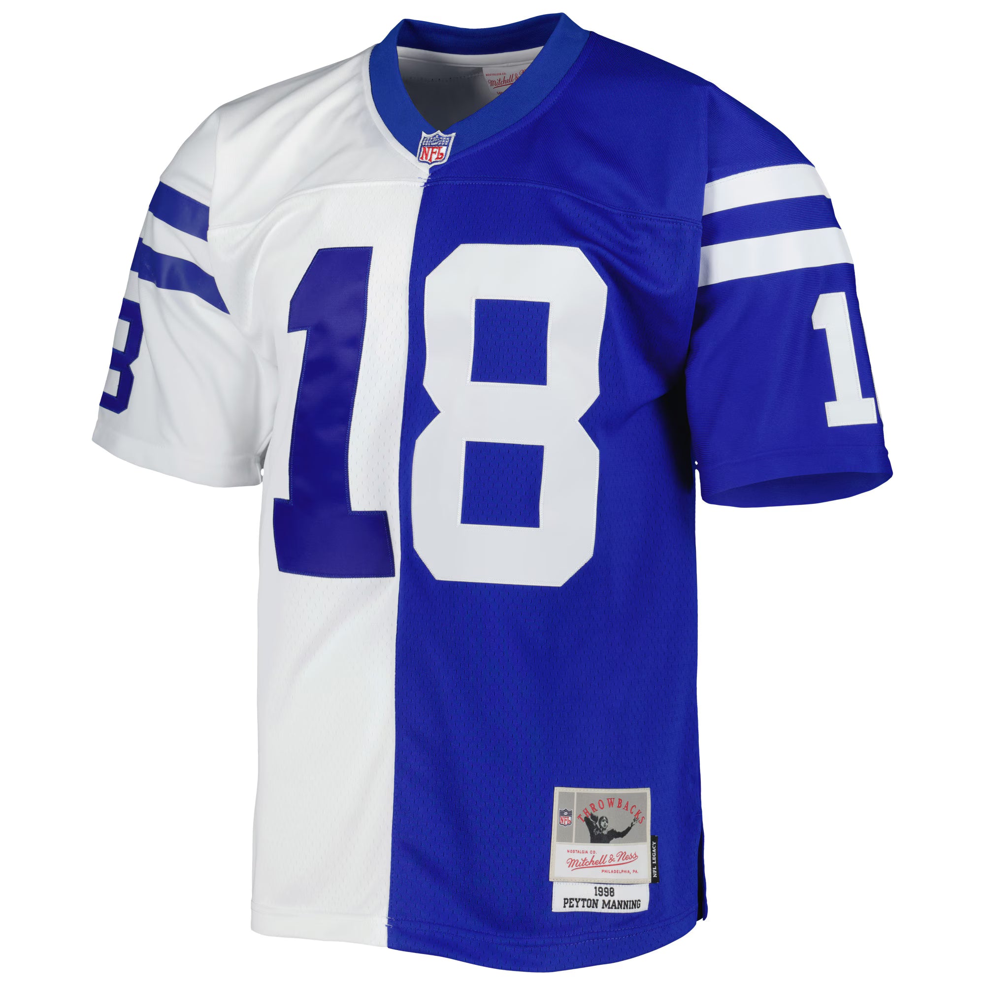 Peyton Manning Indianapolis Colts Mitchell &amp; Ness 1998 Split Legacy Replica Jersey - Royal/White