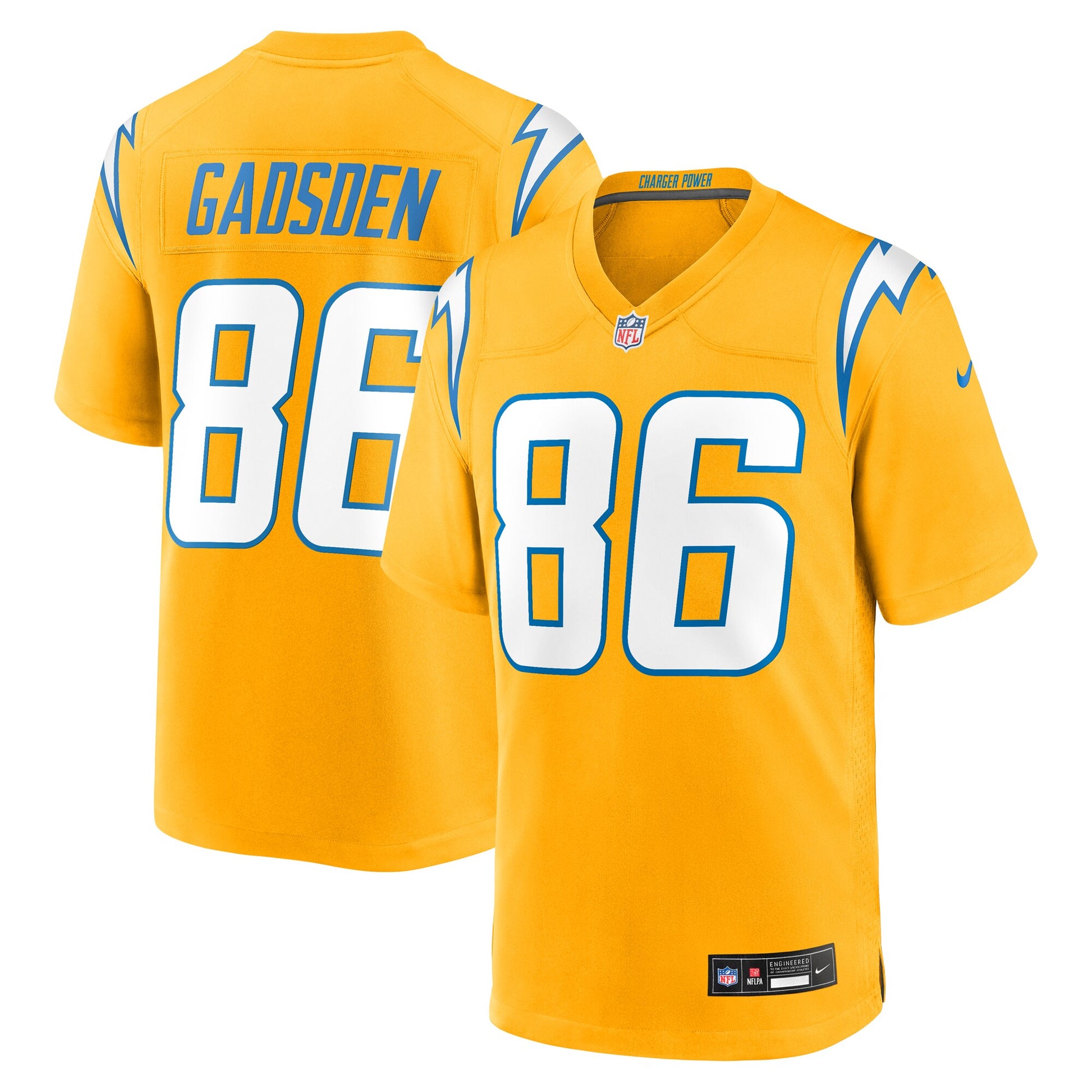 Oronde Gadsden Los Angeles Chargers Nike Alternate Charger Power Game Jersey -  Gold