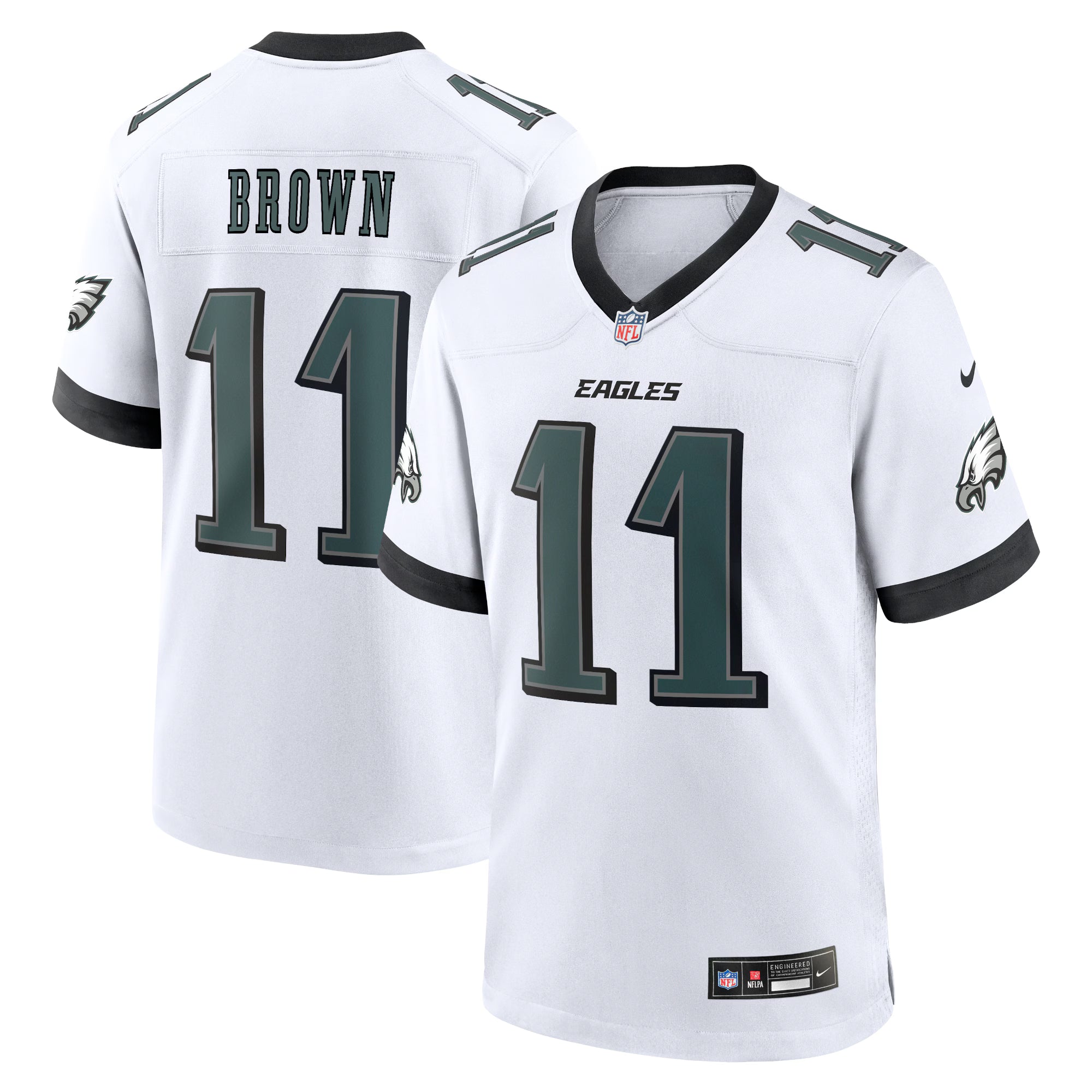 A.J. Brown Philadelphia Eagles Nike White Game Jersey - White