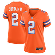 Patrick Surtain II Denver Broncos Nike Women's Mile High Collection 1977 Throwback Player Game Jersey - Orange