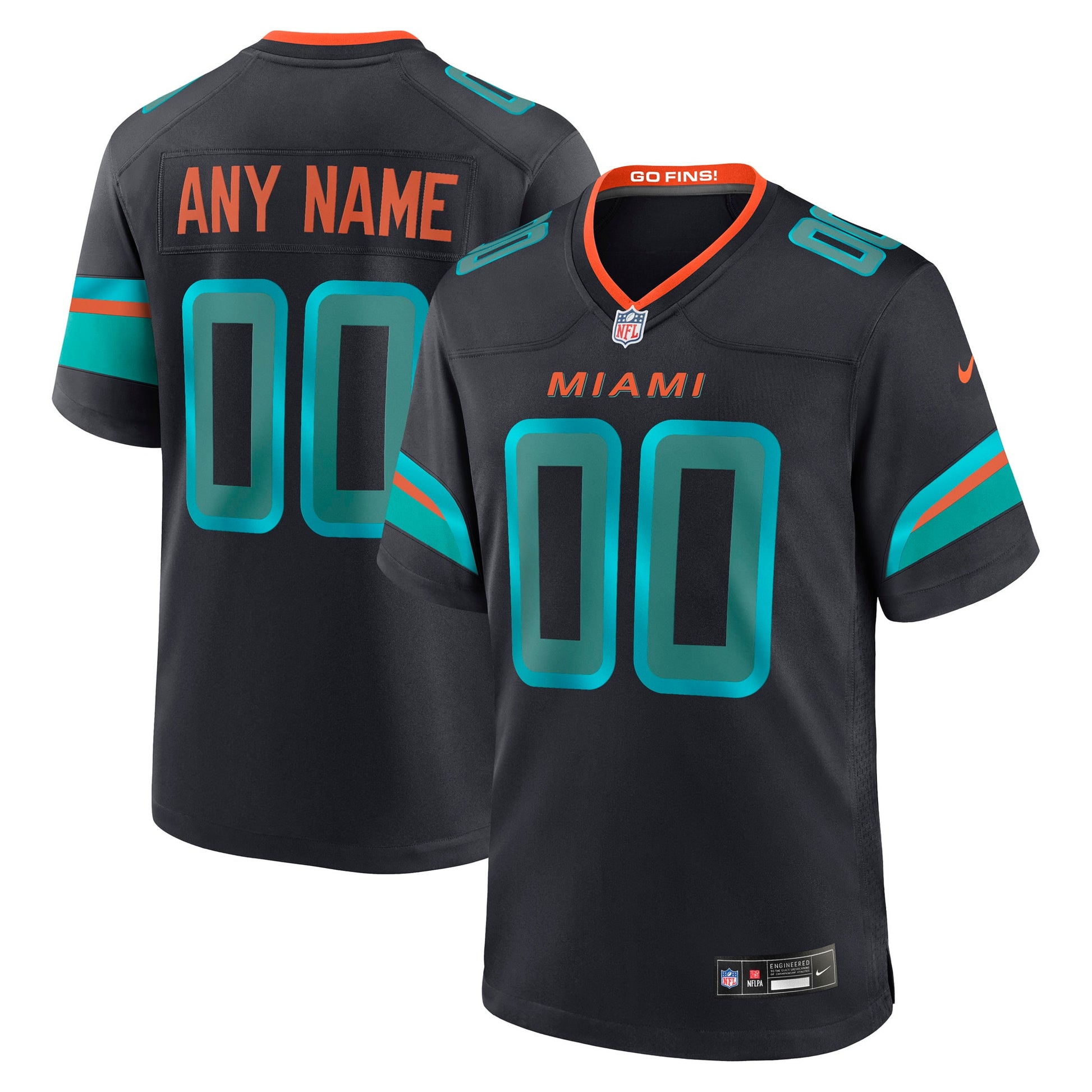Miami Dolphins Nike 2025 Rivalries Collection Custom Game Jersey - Pitch Blue