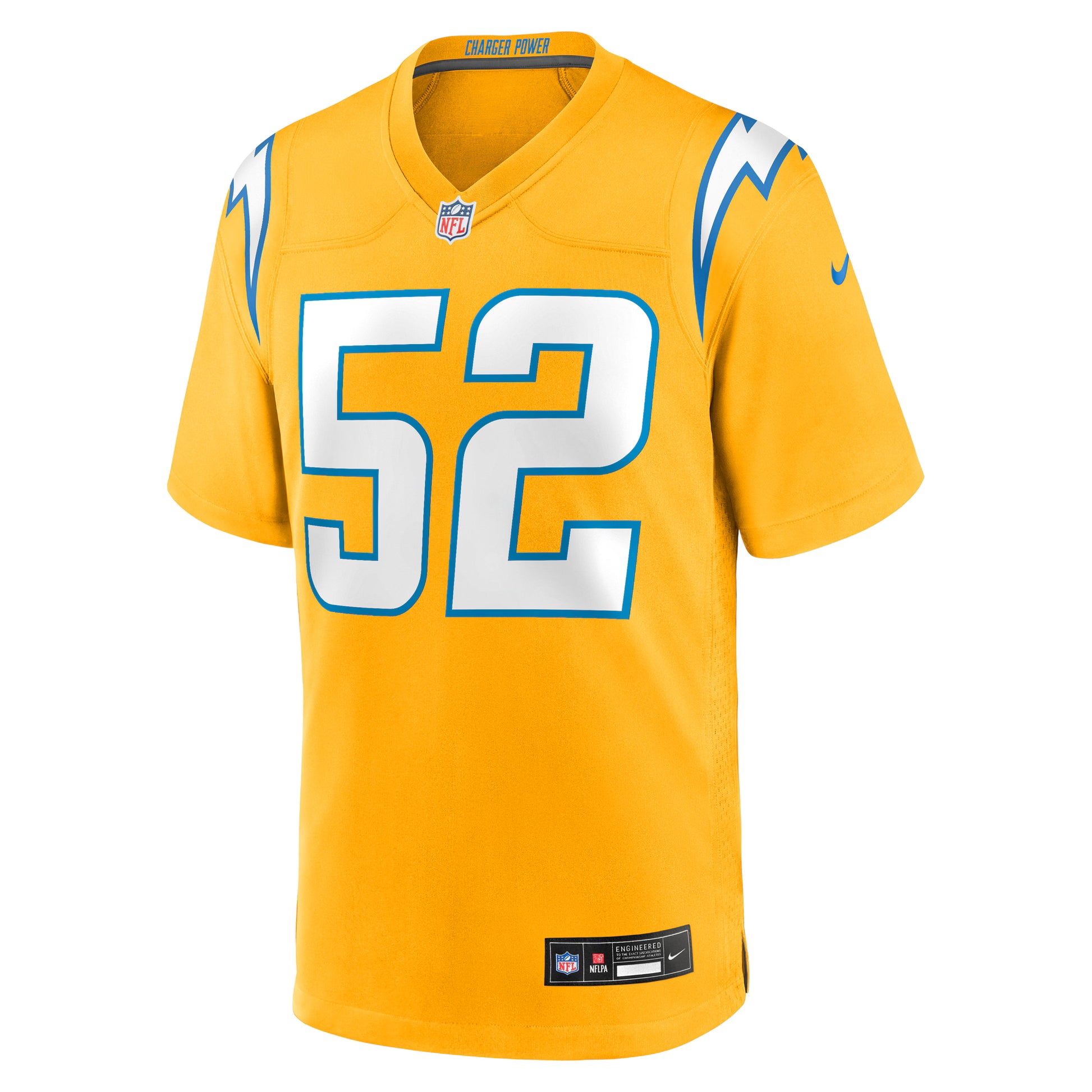 Khalil Mack Los Angeles Chargers Nike Alternate Charger Power Game Player Jersey - Gold