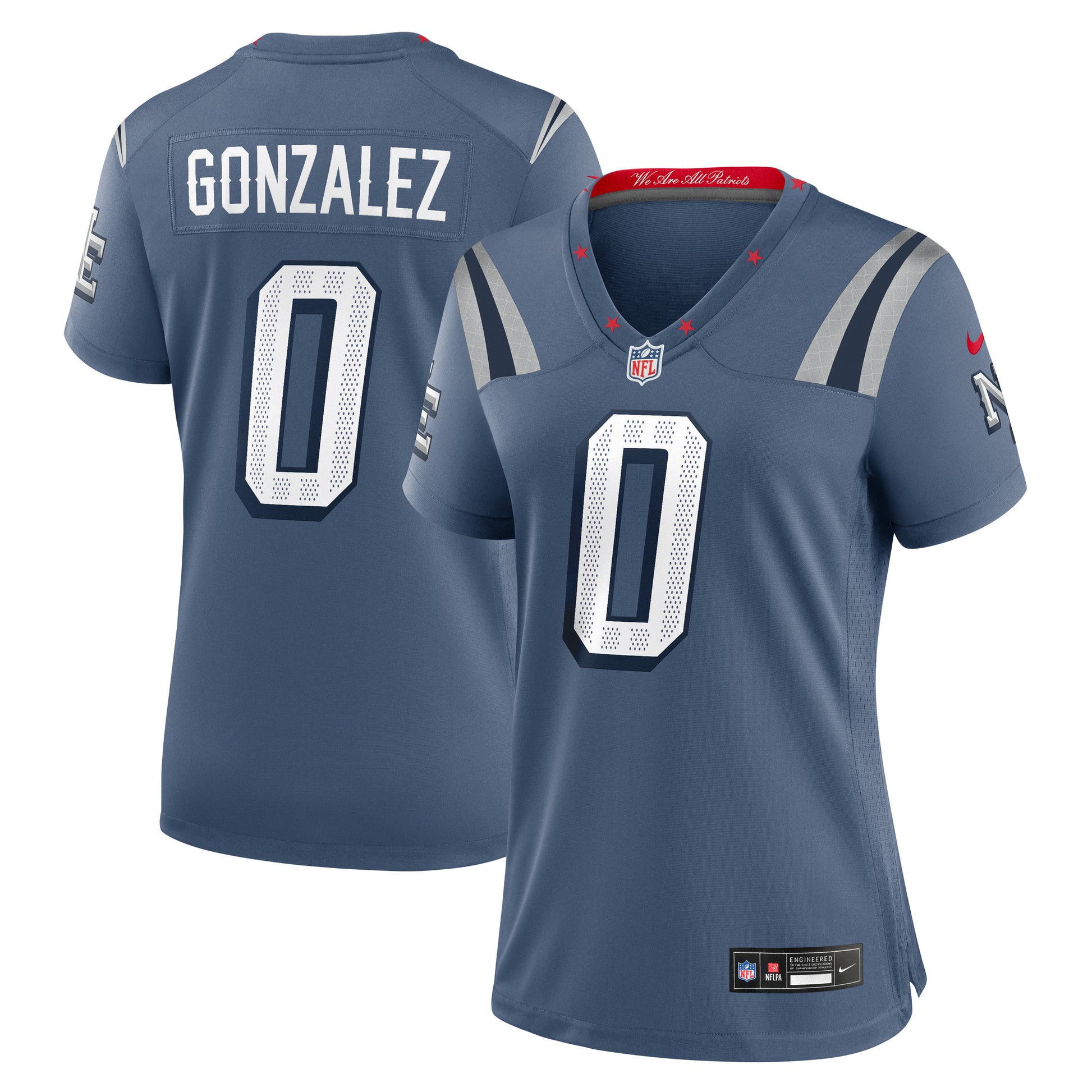 Christian Gonzalez New England Patriots Nike Women's 2025 Rivalries Collection Game Jersey - Storm Blue