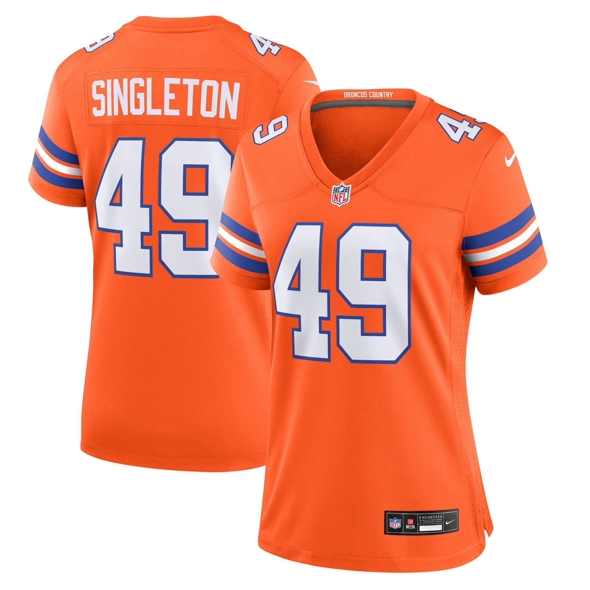 Alex Singleton Denver Broncos Nike Women's Alternate Game Jersey -  Orange