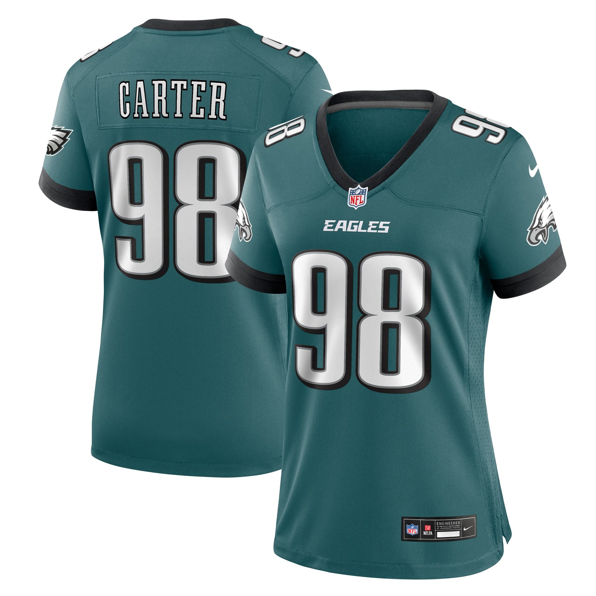 Jalen Carter Philadelphia Eagles Nike Women's Team Game Jersey - Midnight Green