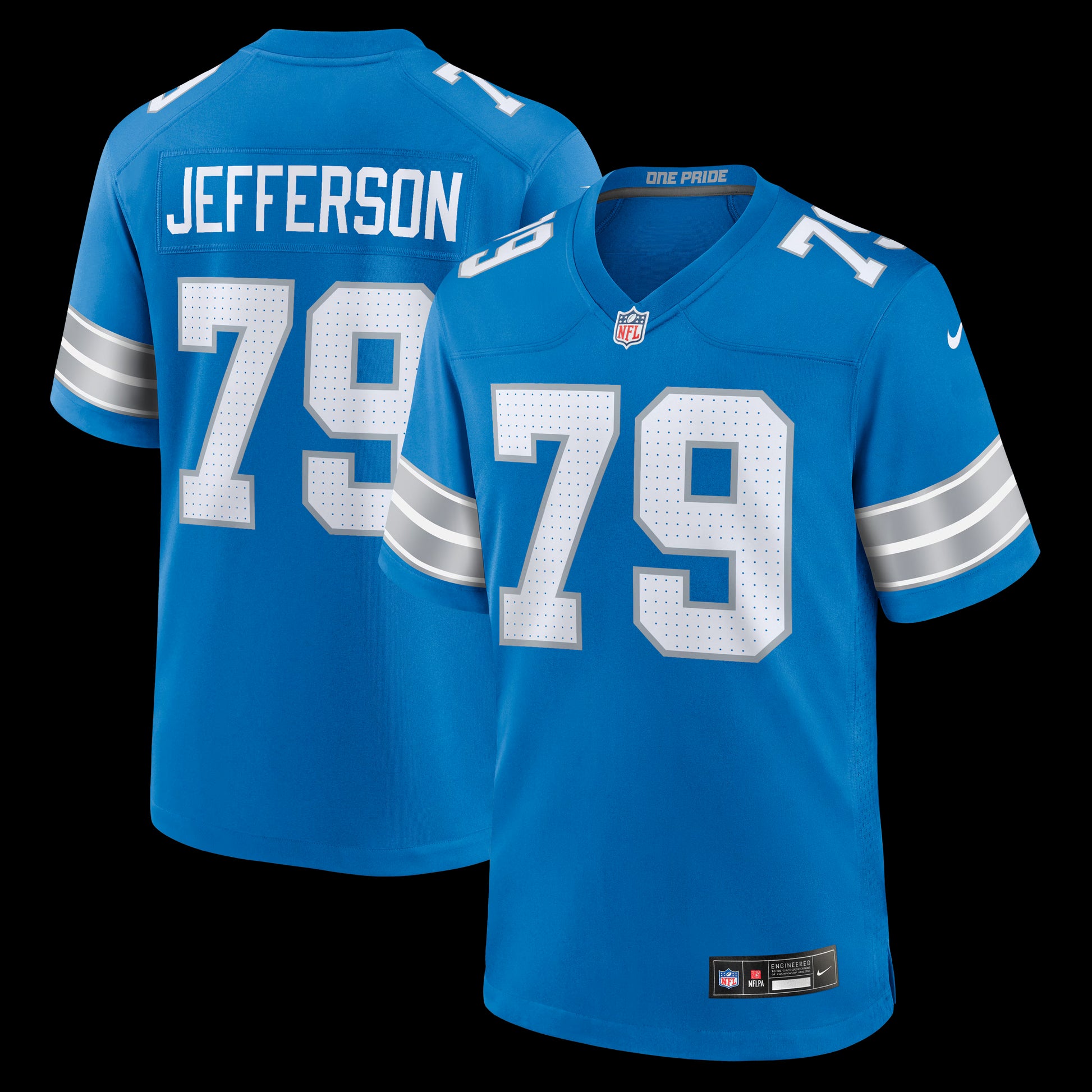 Quinton Jefferson Detroit Lions Nike Team Game Jersey -  Blue