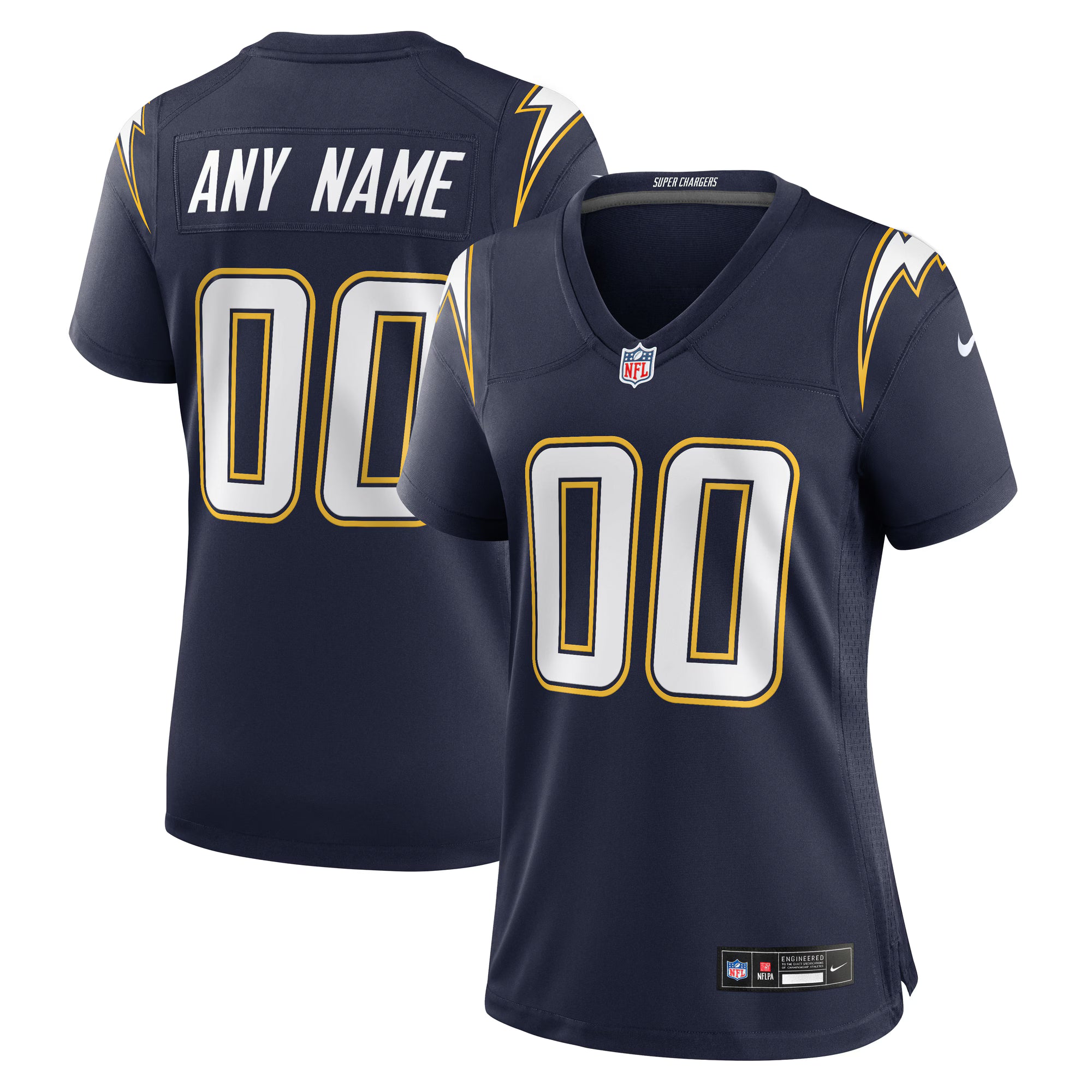 Los Angeles Chargers Nike Women's Alternate Super Chargers Game Custom Jersey - Navy