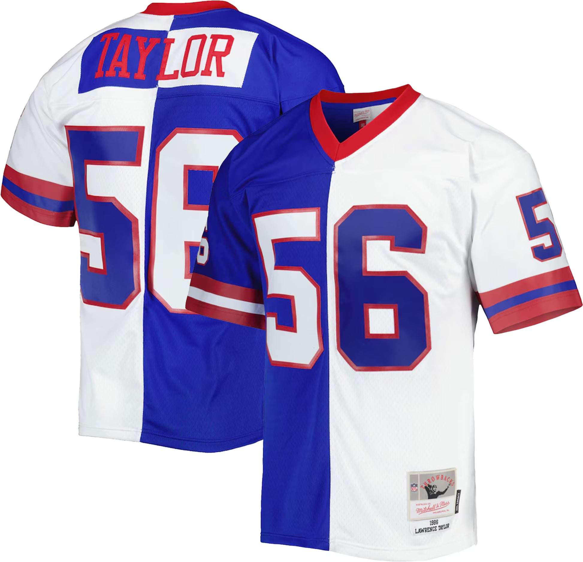 Lawrence Taylor New York Giants Mitchell &amp; Ness 1986 Split Legacy Replica Jersey - Royal/White