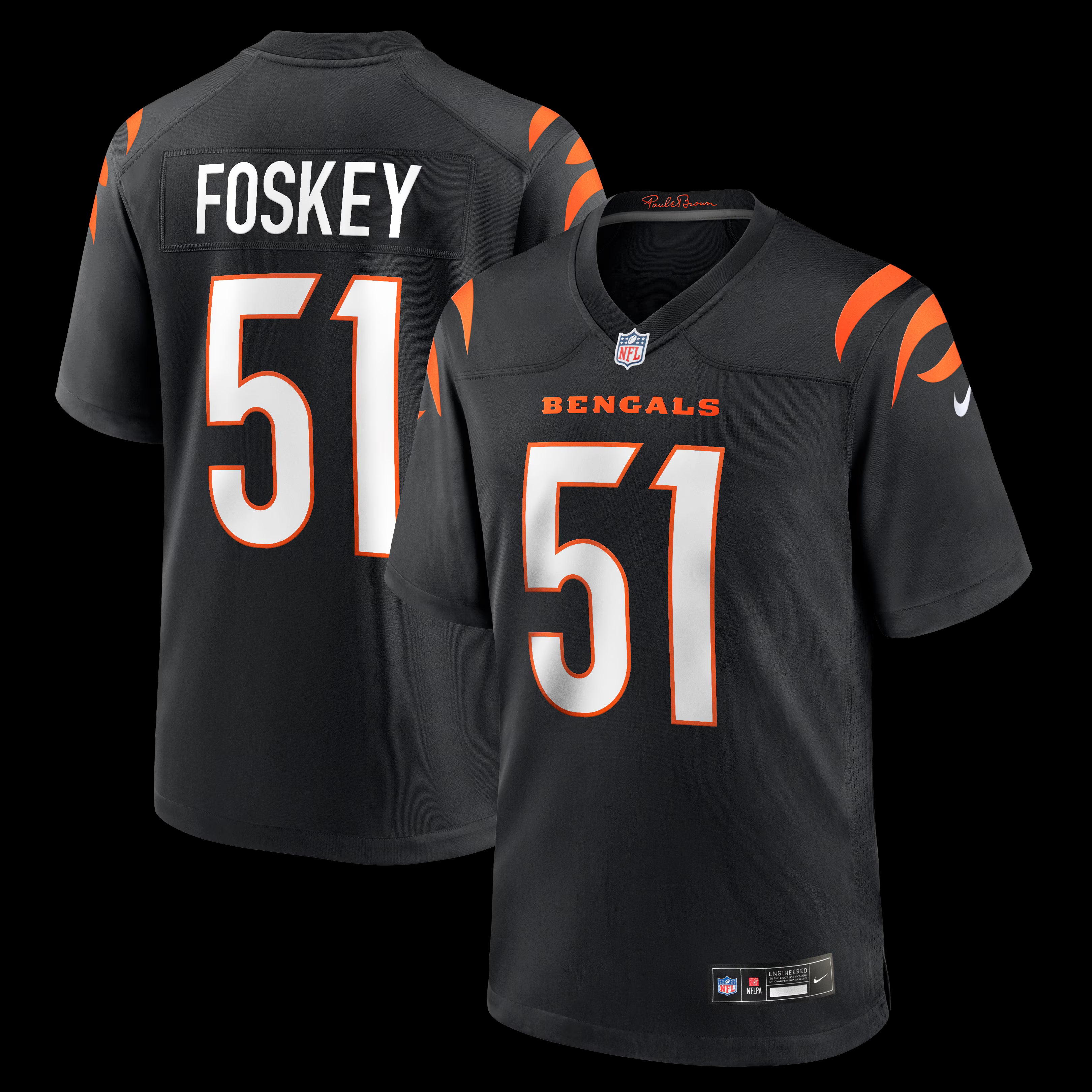 Isaiah Foskey Cincinnati Bengals Nike Team Game Jersey -  Black