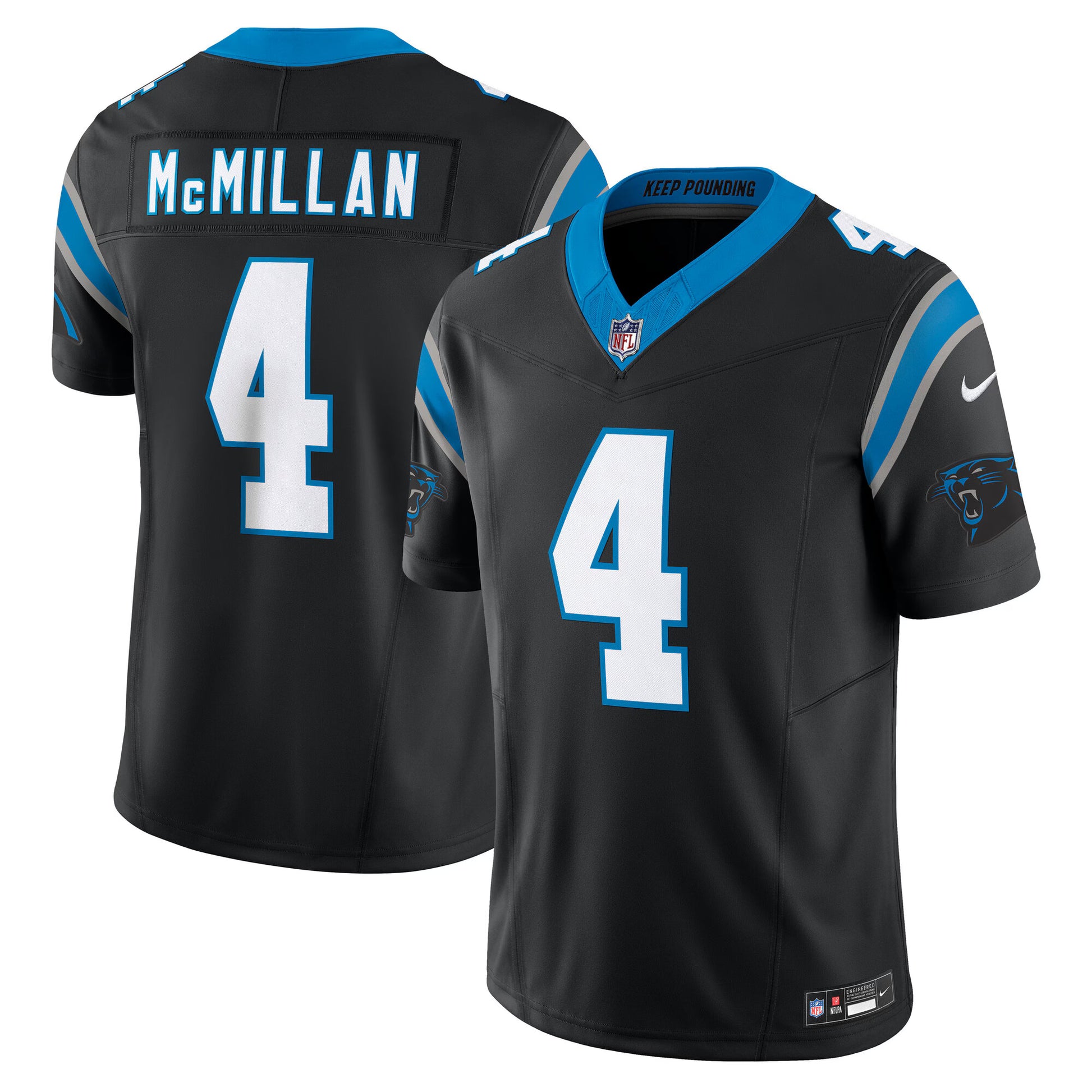 Tetairoa McMillan Carolina Panthers Nike Team Vapor F.U.S.E. Limited Jersey - Black