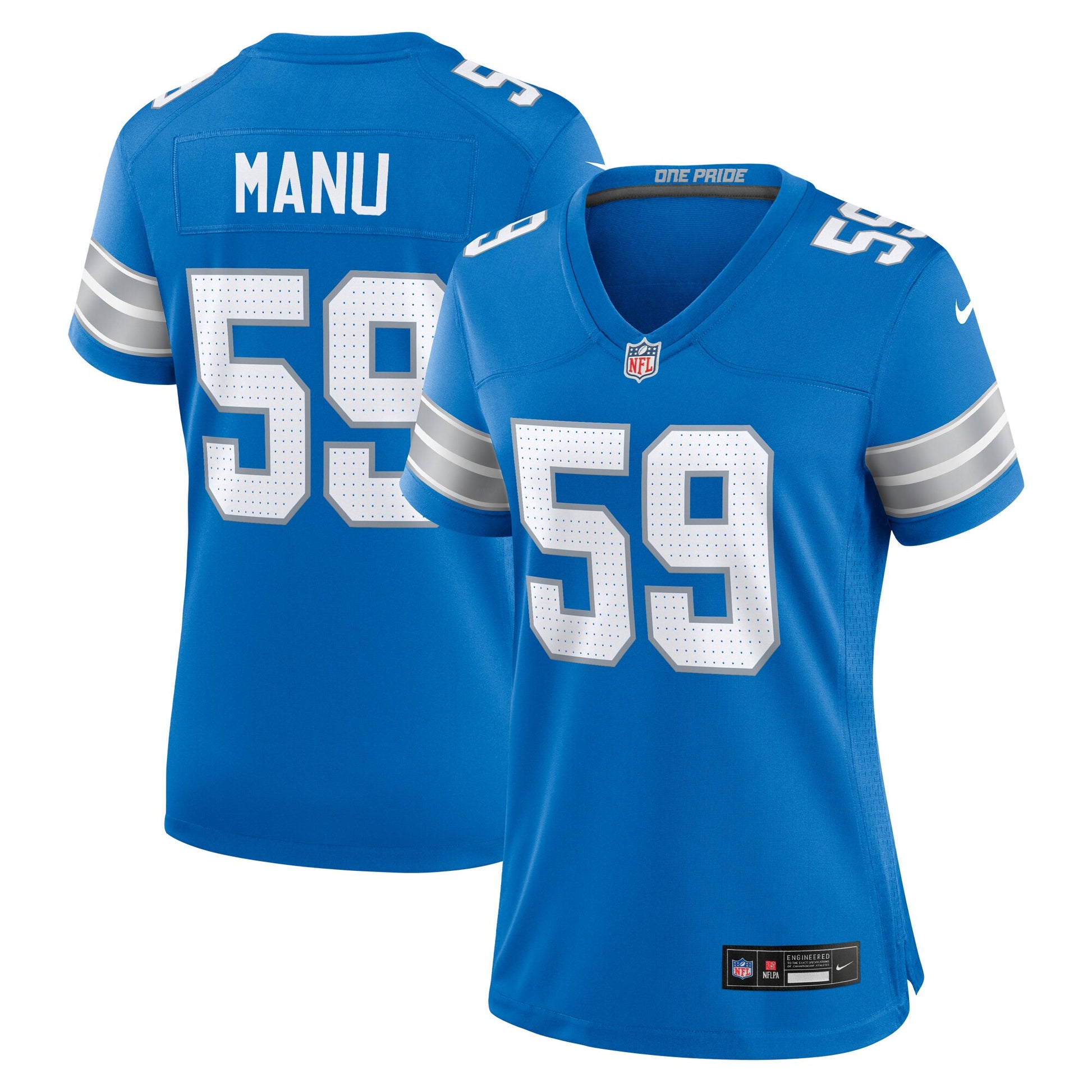 Giovanni Manu Detroit Lions Nike Women's Team Game Jersey -  Blue