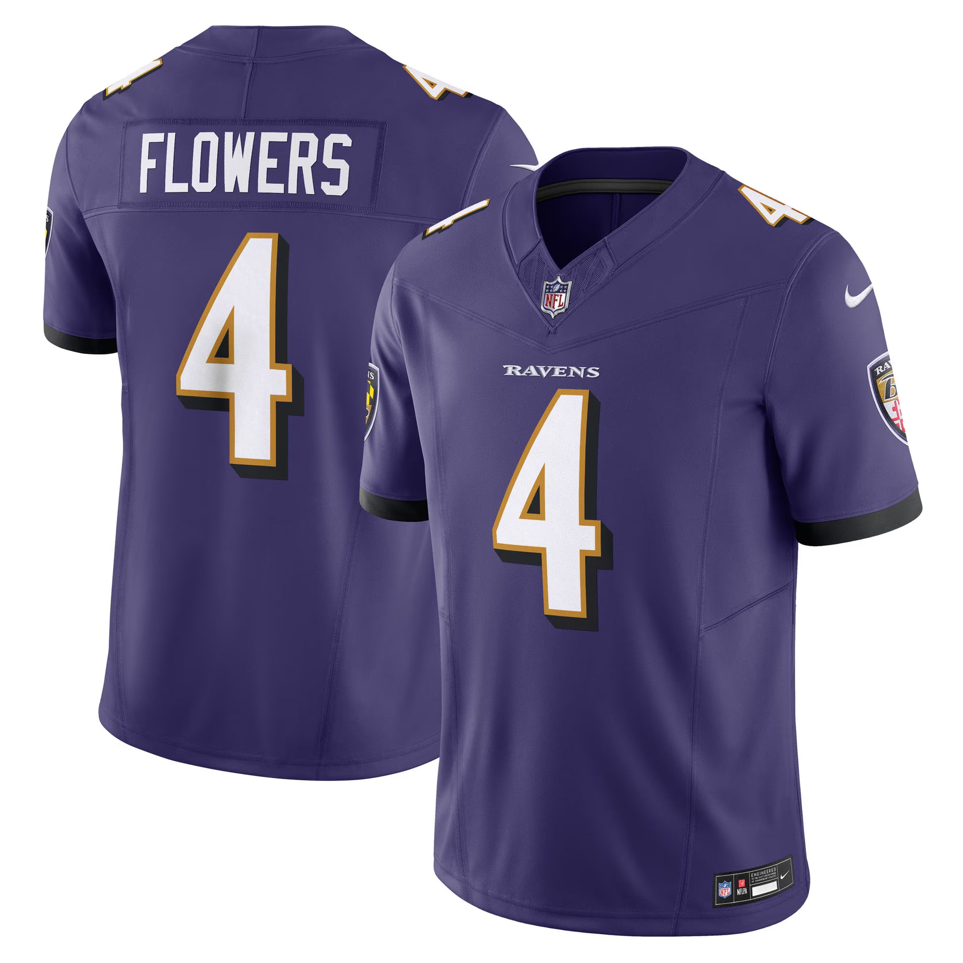 Zay Flowers Baltimore Ravens Nike Vapor F.U.S.E. Limited Jersey - Purple