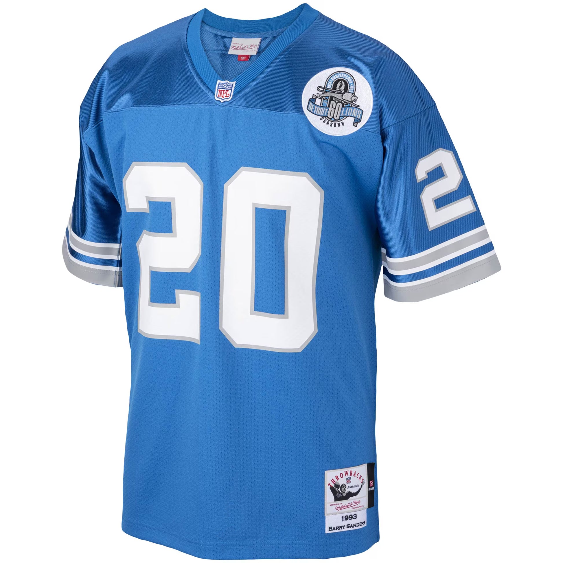 Barry Sanders Detroit Lions 1993 Mitchell &amp; Ness Authentic Throwback Retired Player Jersey - Blue