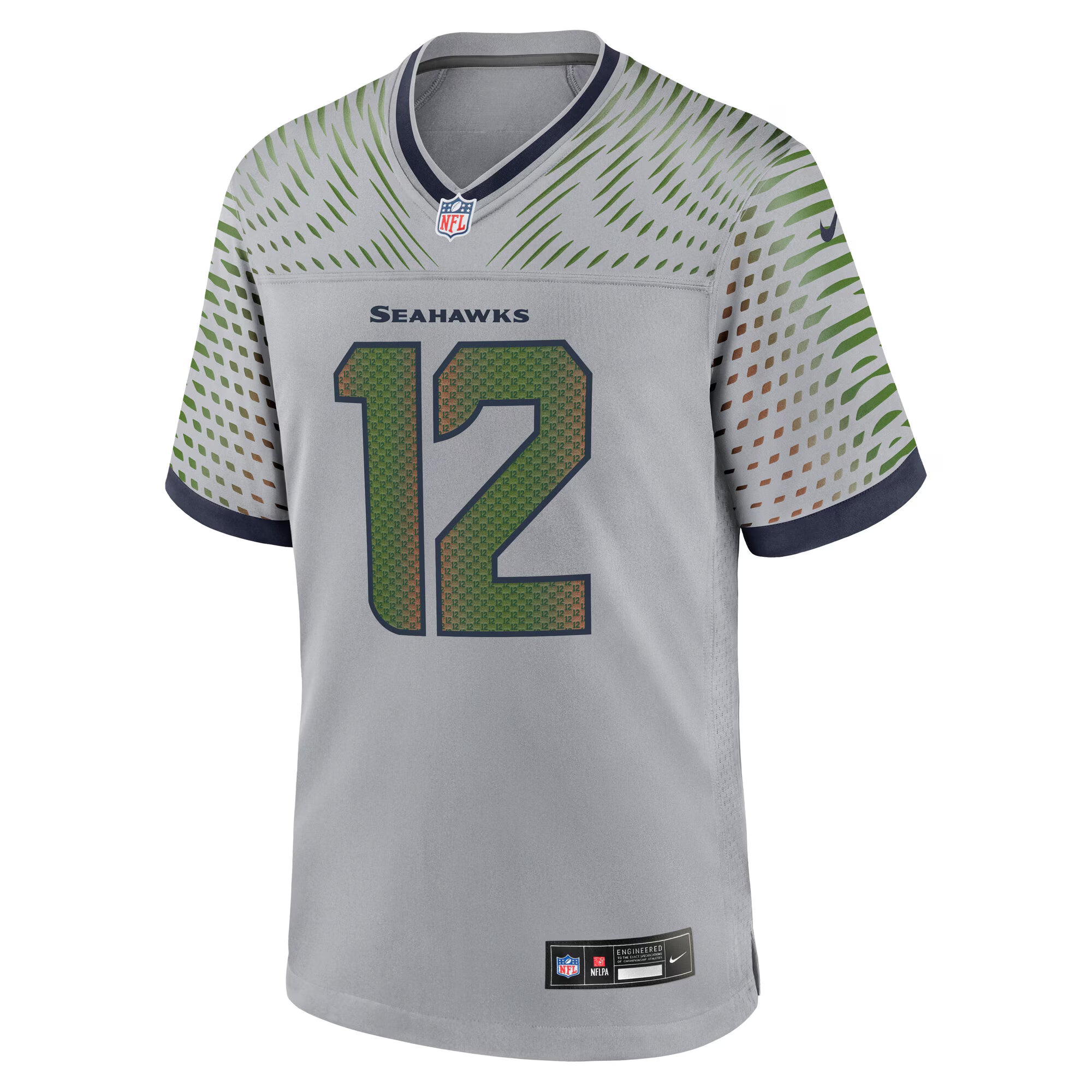 12s Seattle Seahawks Nike 2025 Rivalries Collection Game Jersey - Wolf Gray