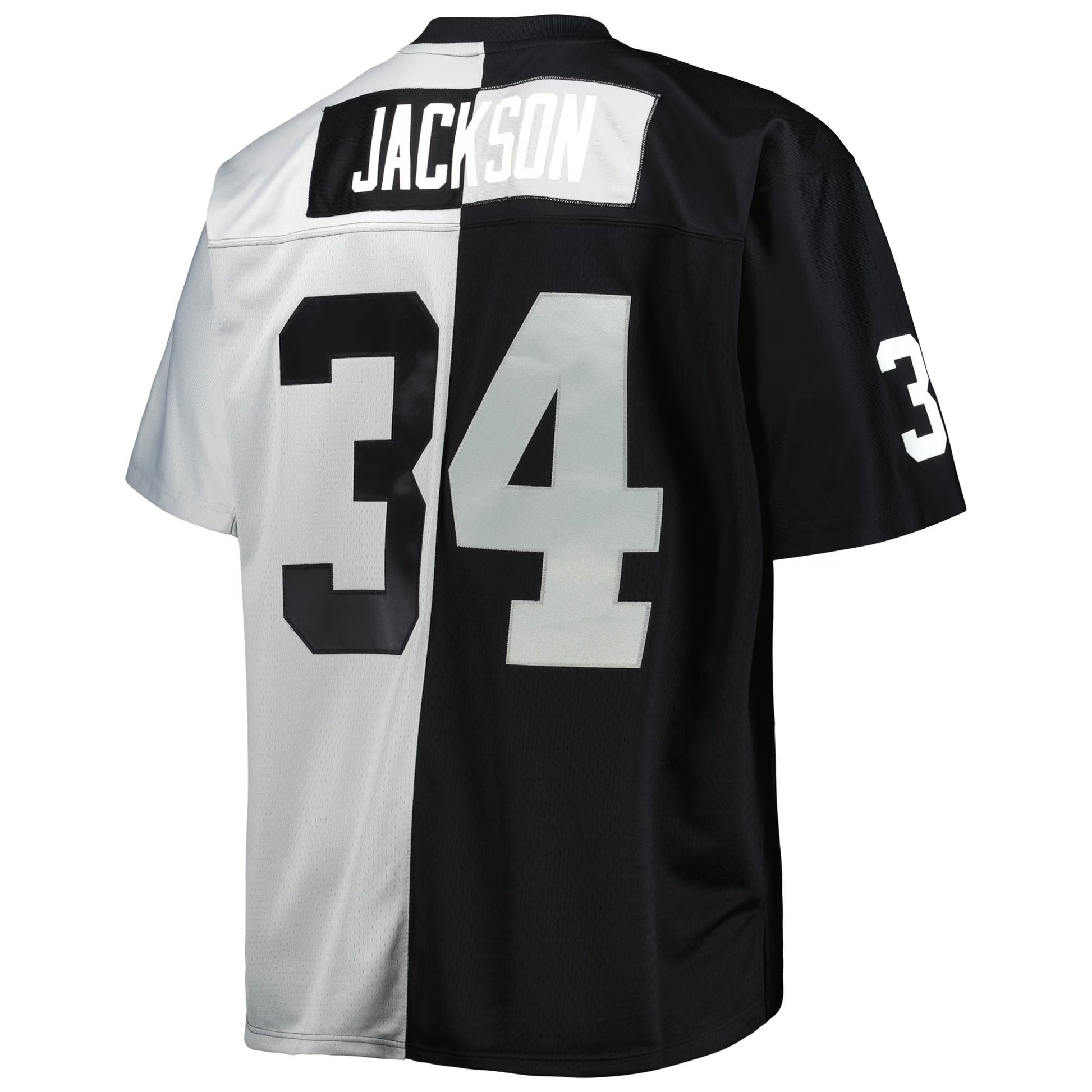 Bo Jackson Las Vegas Raiders Mitchell &amp; Ness Big &amp; Tall Split Legacy Retired Player Replica Jersey - Black/Silver