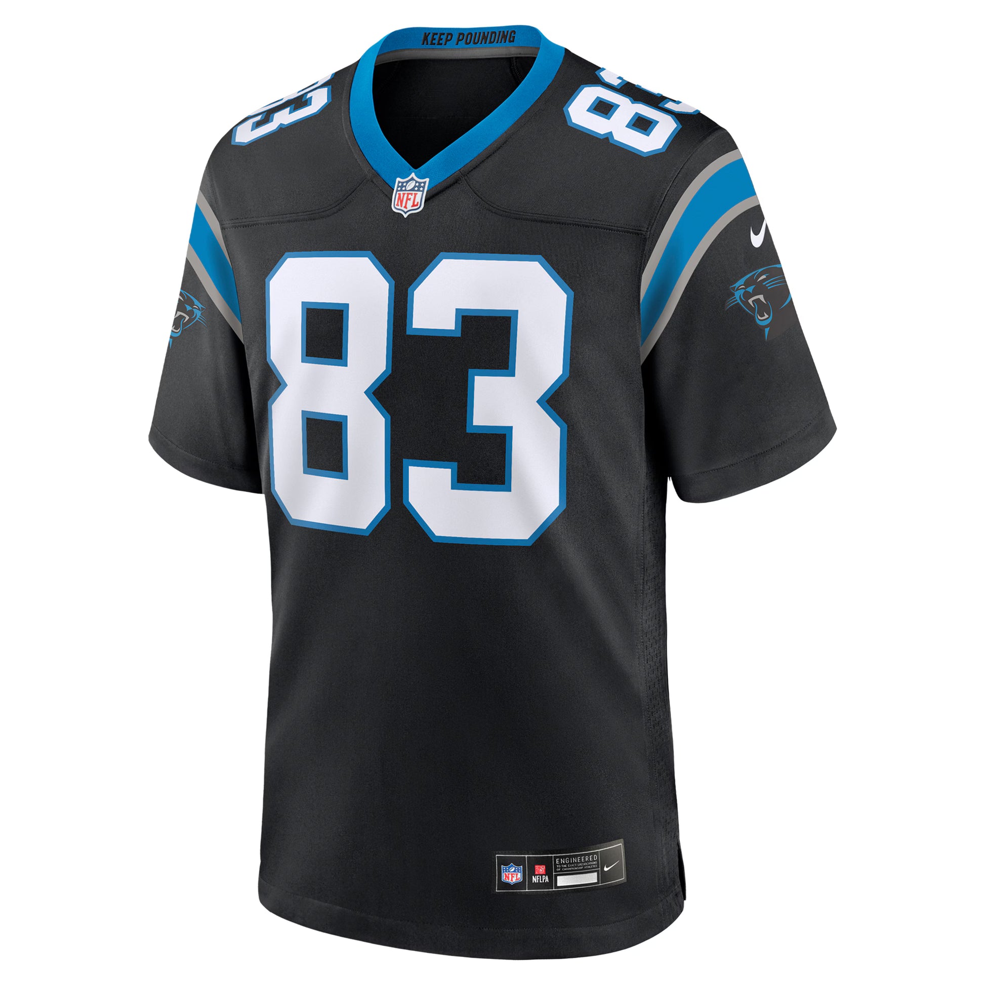 David Moore Carolina Panthers Nike  Game Jersey -  Black