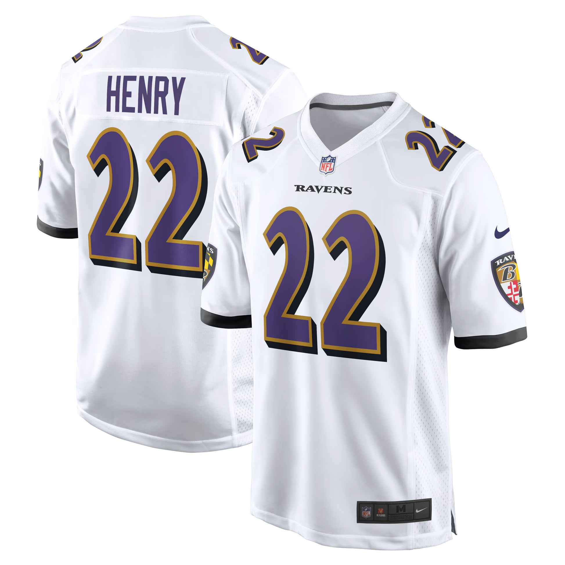 Derrick Henry Baltimore Ravens Nike White Game Jersey -  White