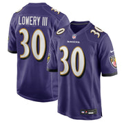 Reuben Lowery III Baltimore Ravens Nike Team Game Jersey -  Purple
