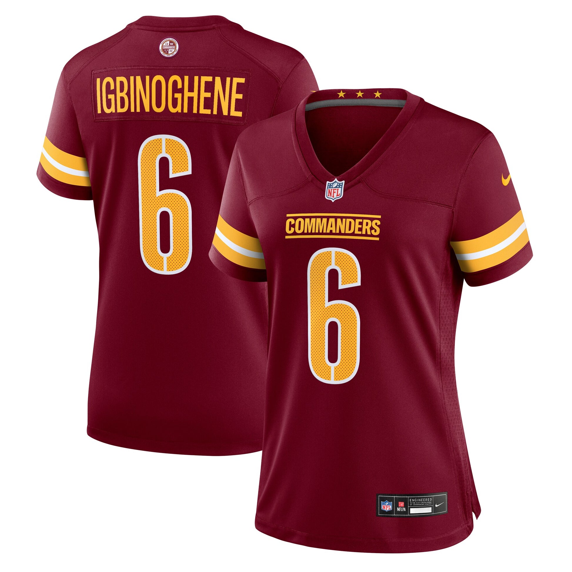 Noah Igbinoghene Washington Commanders Nike Women's Team Game Jersey -  Burgundy