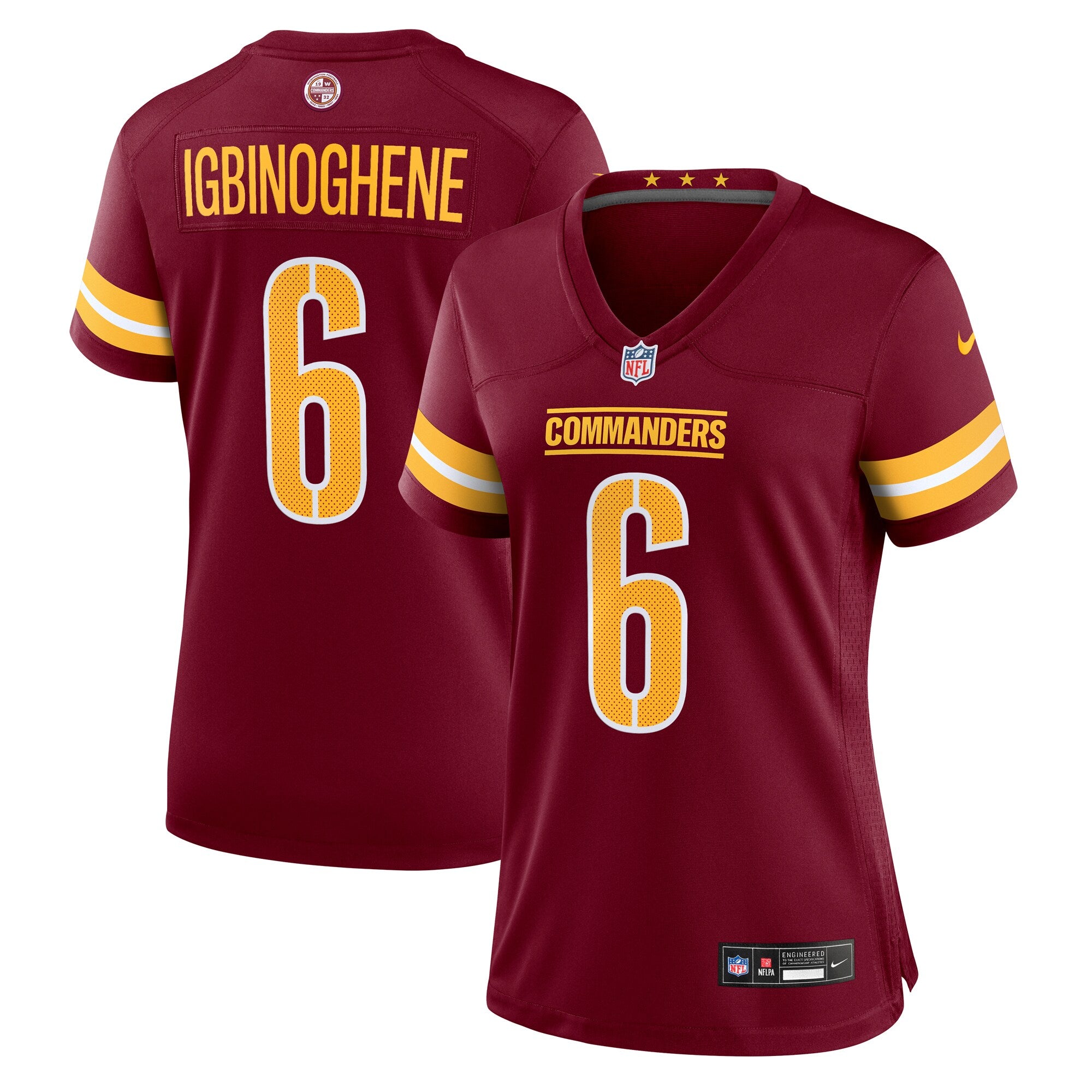 Noah Igbinoghene Washington Commanders Nike Women's Team Game Jersey -  Burgundy