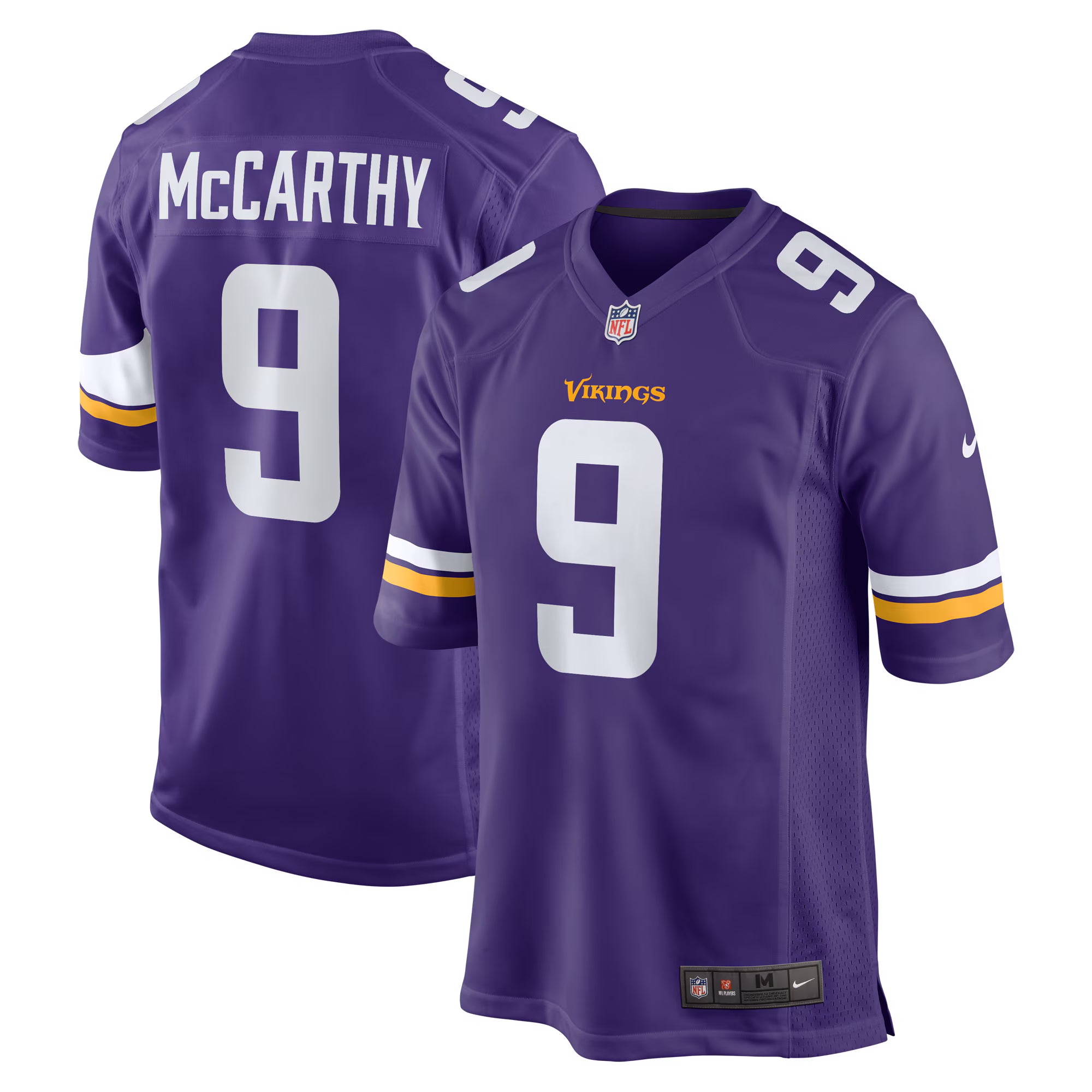 J.J. McCarthy Minnesota Vikings Nike  Player Game Jersey - Purple