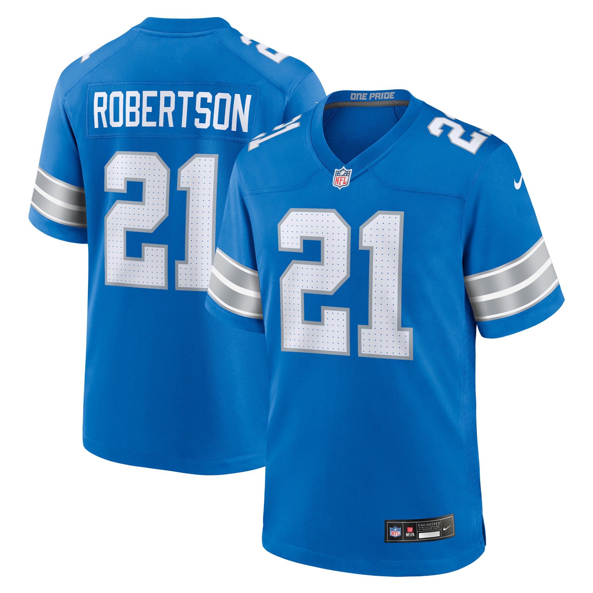 Amik Robertson Detroit Lions Nike Game Jersey -  Blue