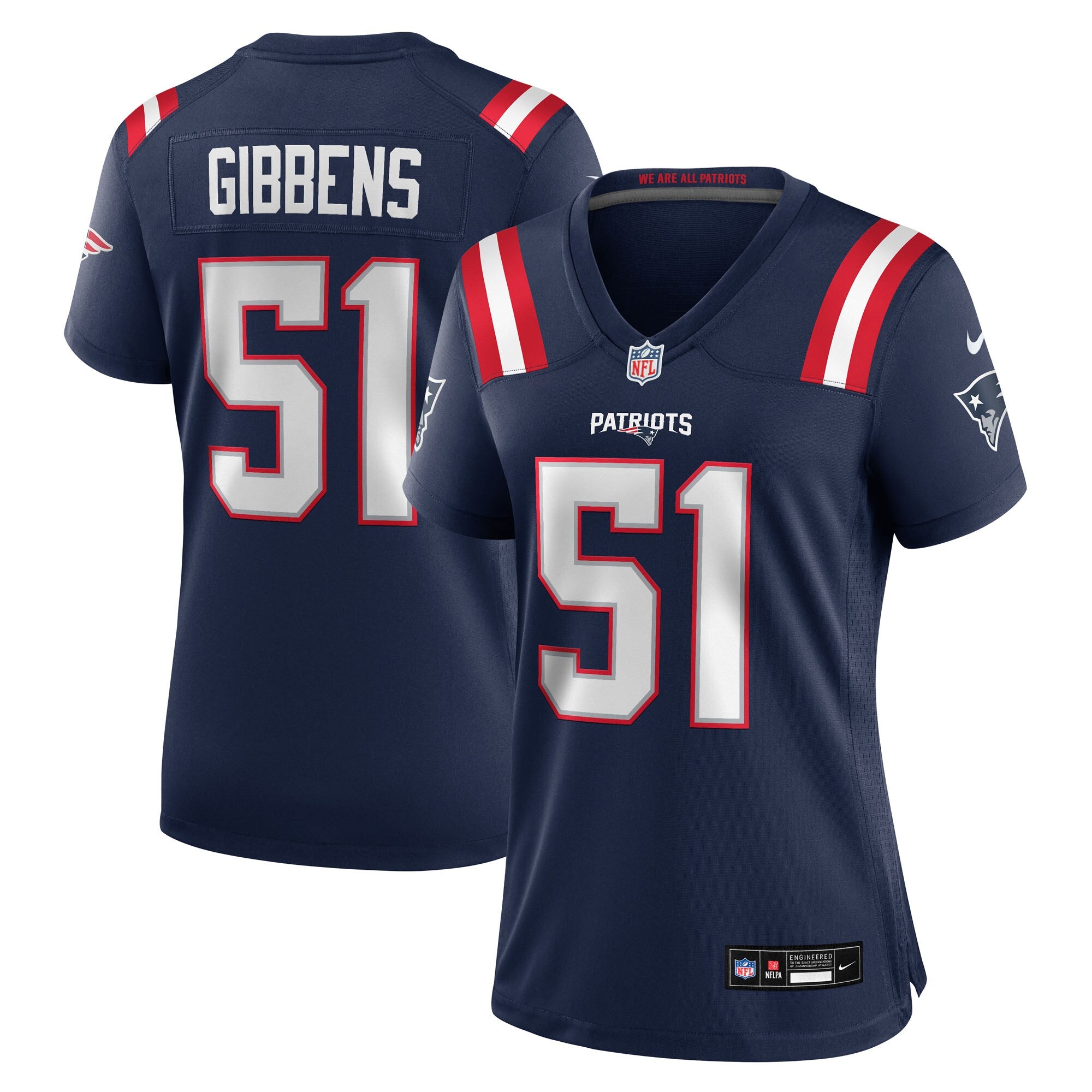 Jack Gibbens New England Patriots Nike Women's Team Game Jersey -  Navy